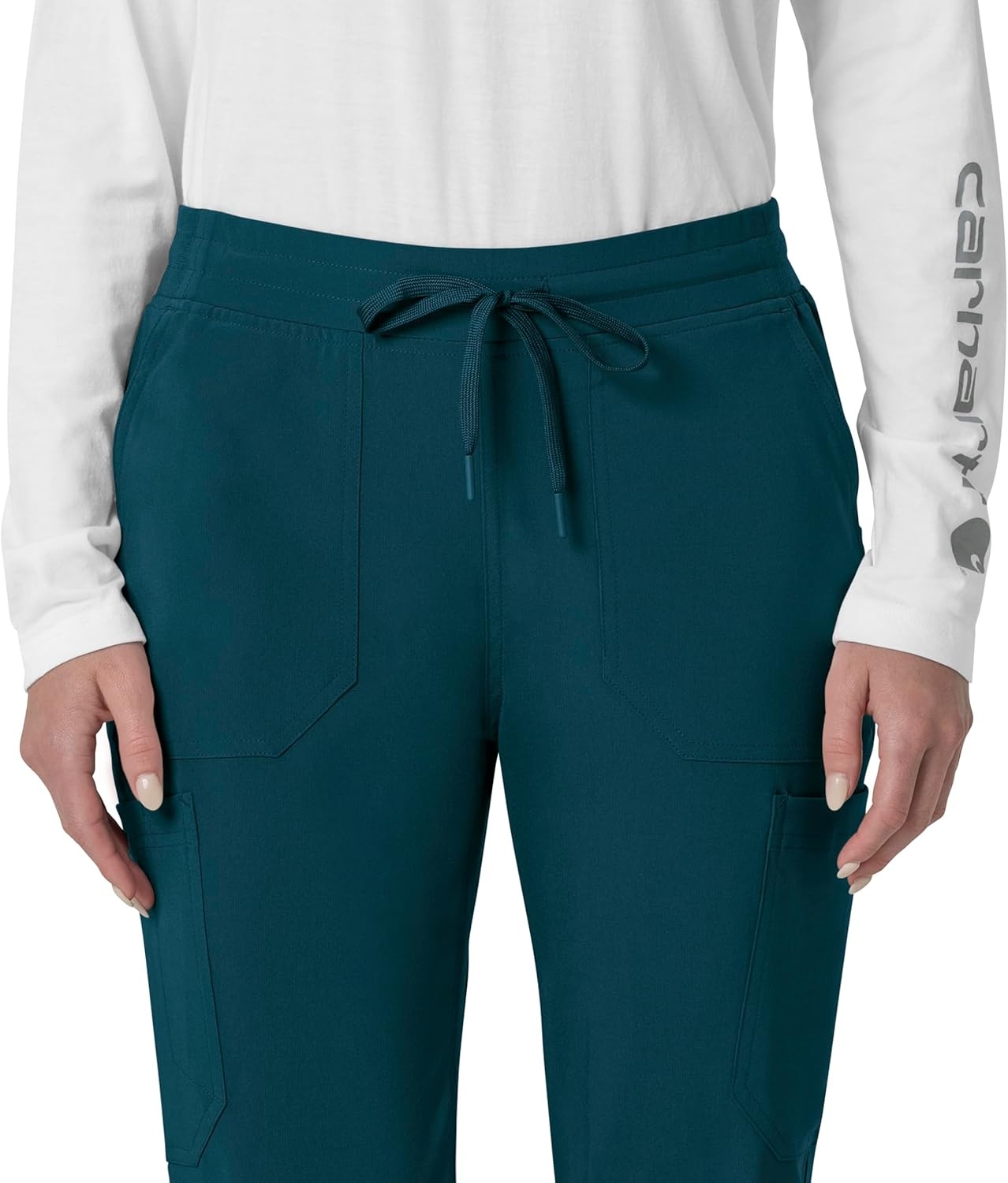 image:imageCarhartt Force CrossFlex Womens Cargo Jogger Scrub PantCaribbean