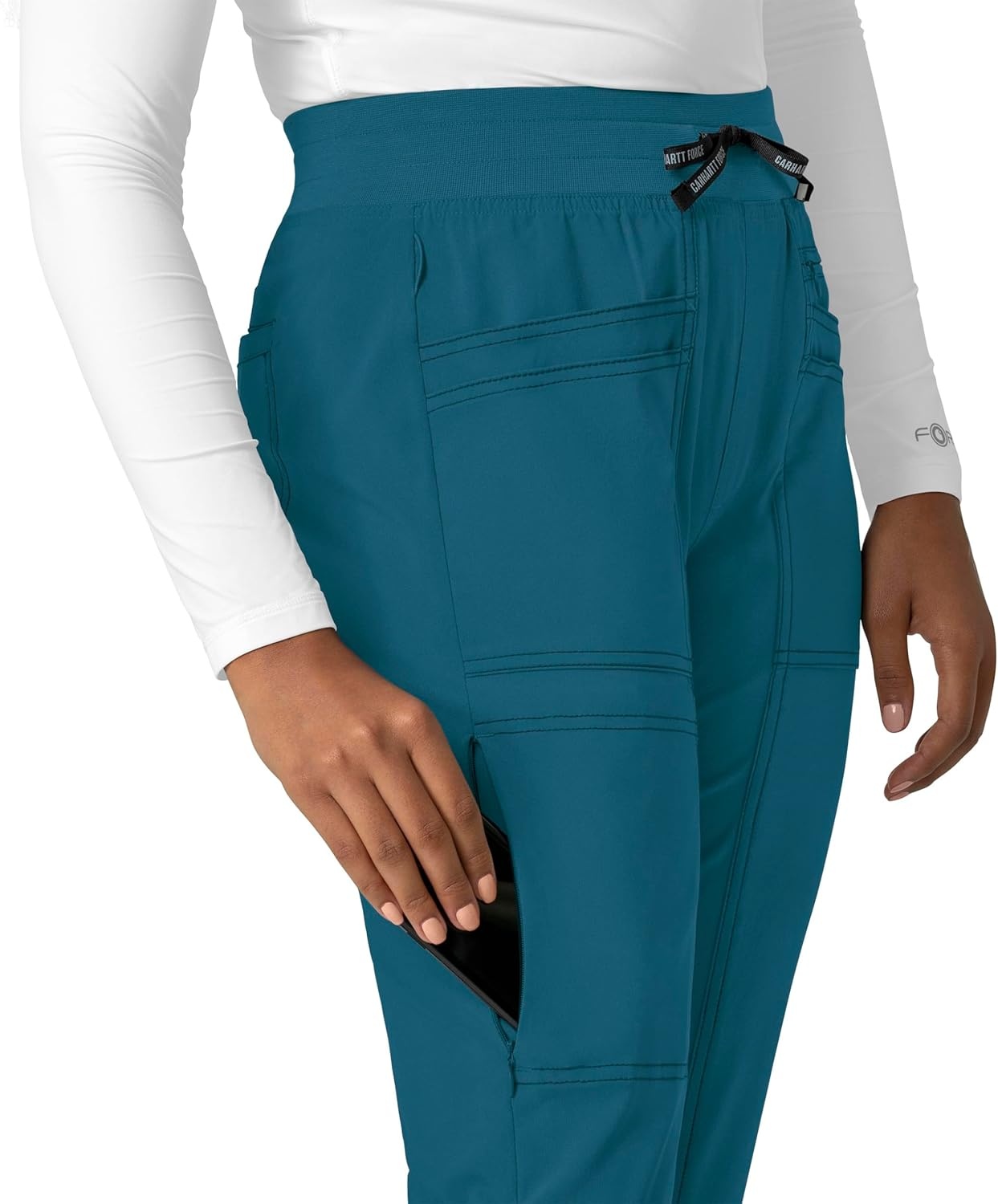 image:imageCarhartt Force CrossFlex Womens Cargo Jogger Scrub PantCaribbean Blue