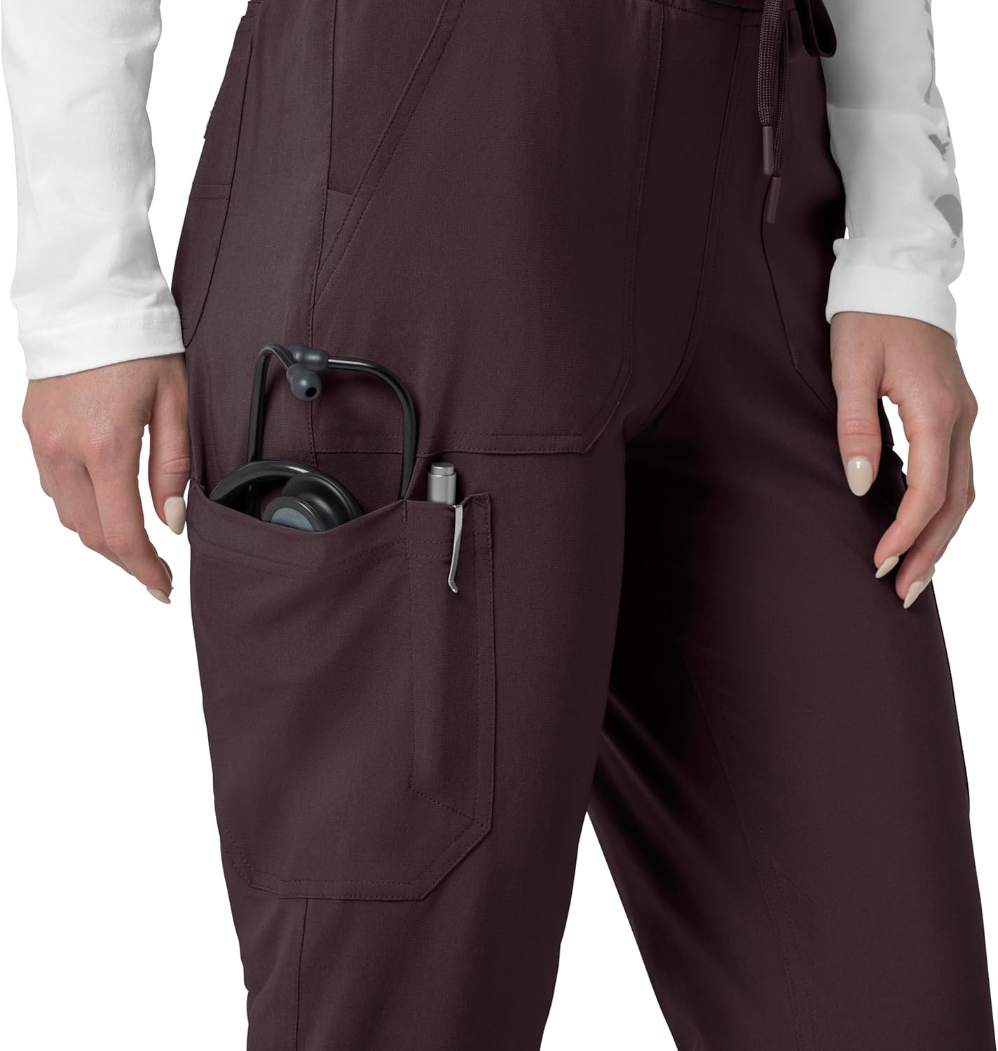 image:imageCarhartt Force CrossFlex Womens Cargo Jogger Scrub PantDark Sepia