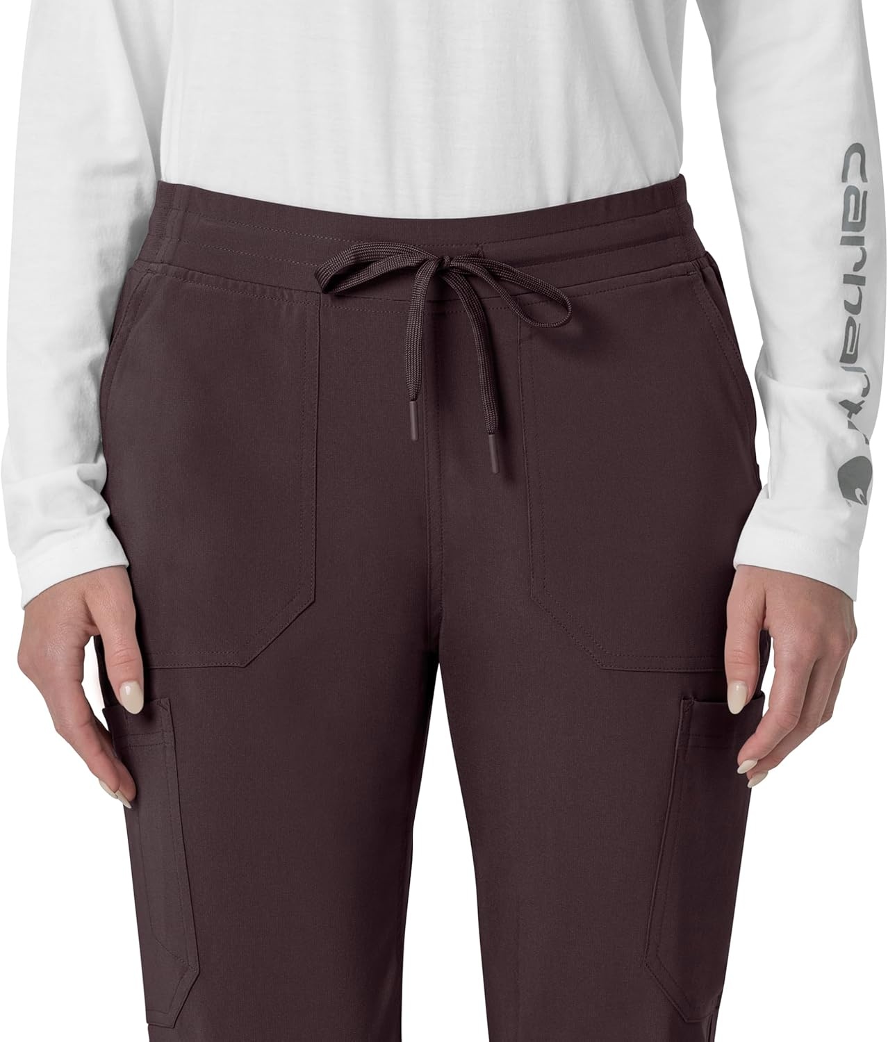 image:imageCarhartt Force CrossFlex Womens Cargo Jogger Scrub PantDark Sepia