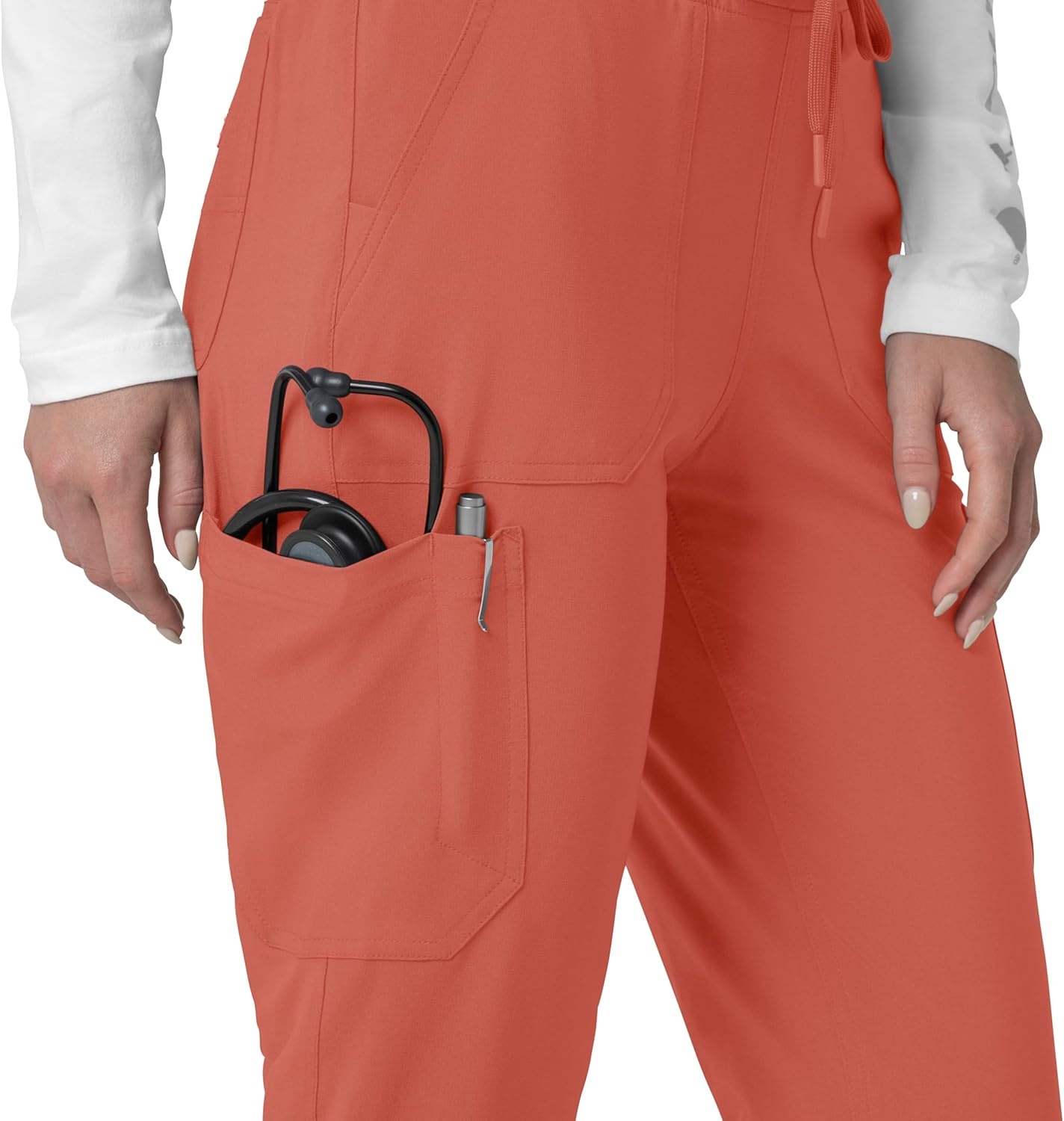 image:imageCarhartt Force CrossFlex Womens Cargo Jogger Scrub PantDusty Cedar