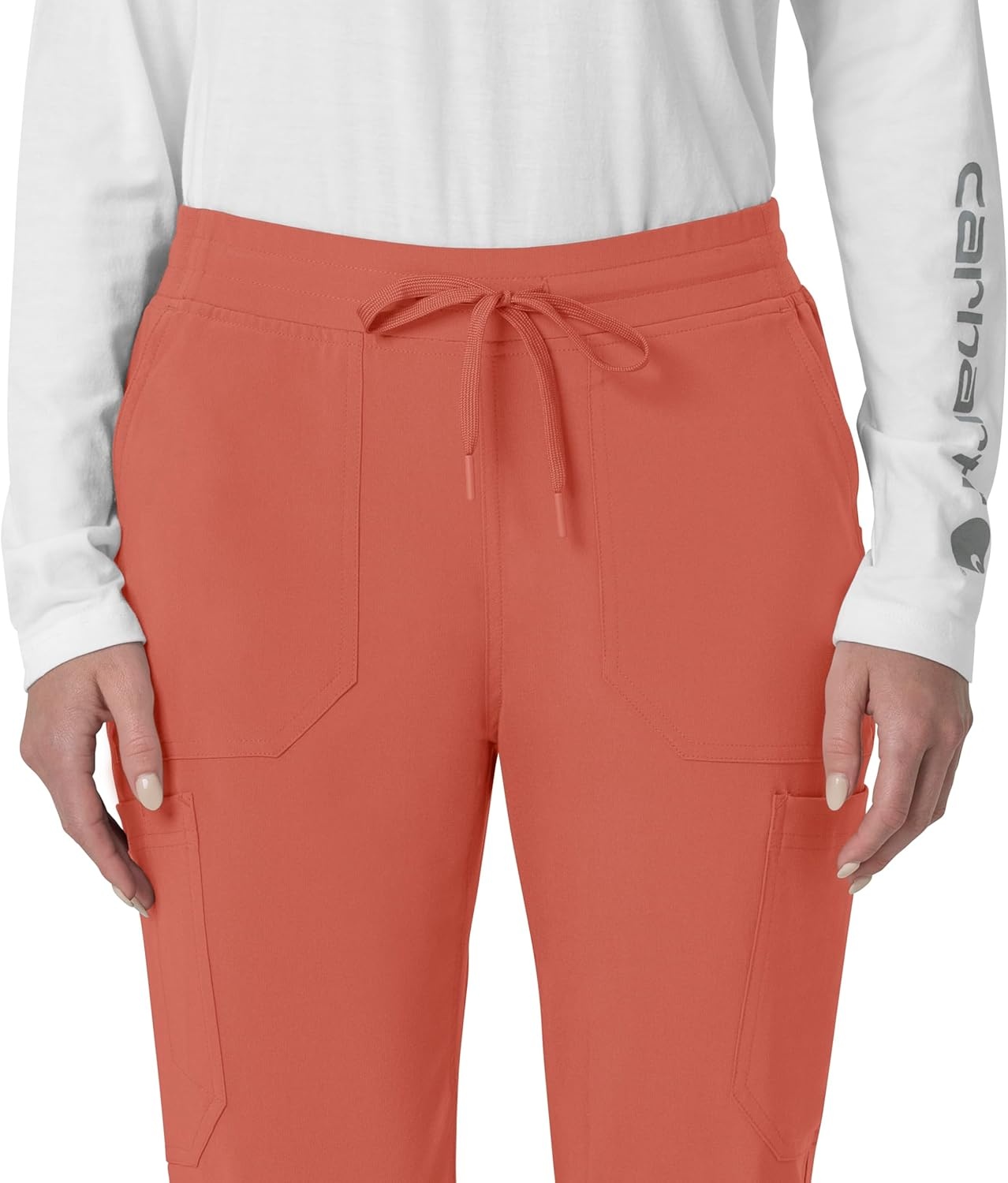 image:imageCarhartt Force CrossFlex Womens Cargo Jogger Scrub PantDusty Cedar