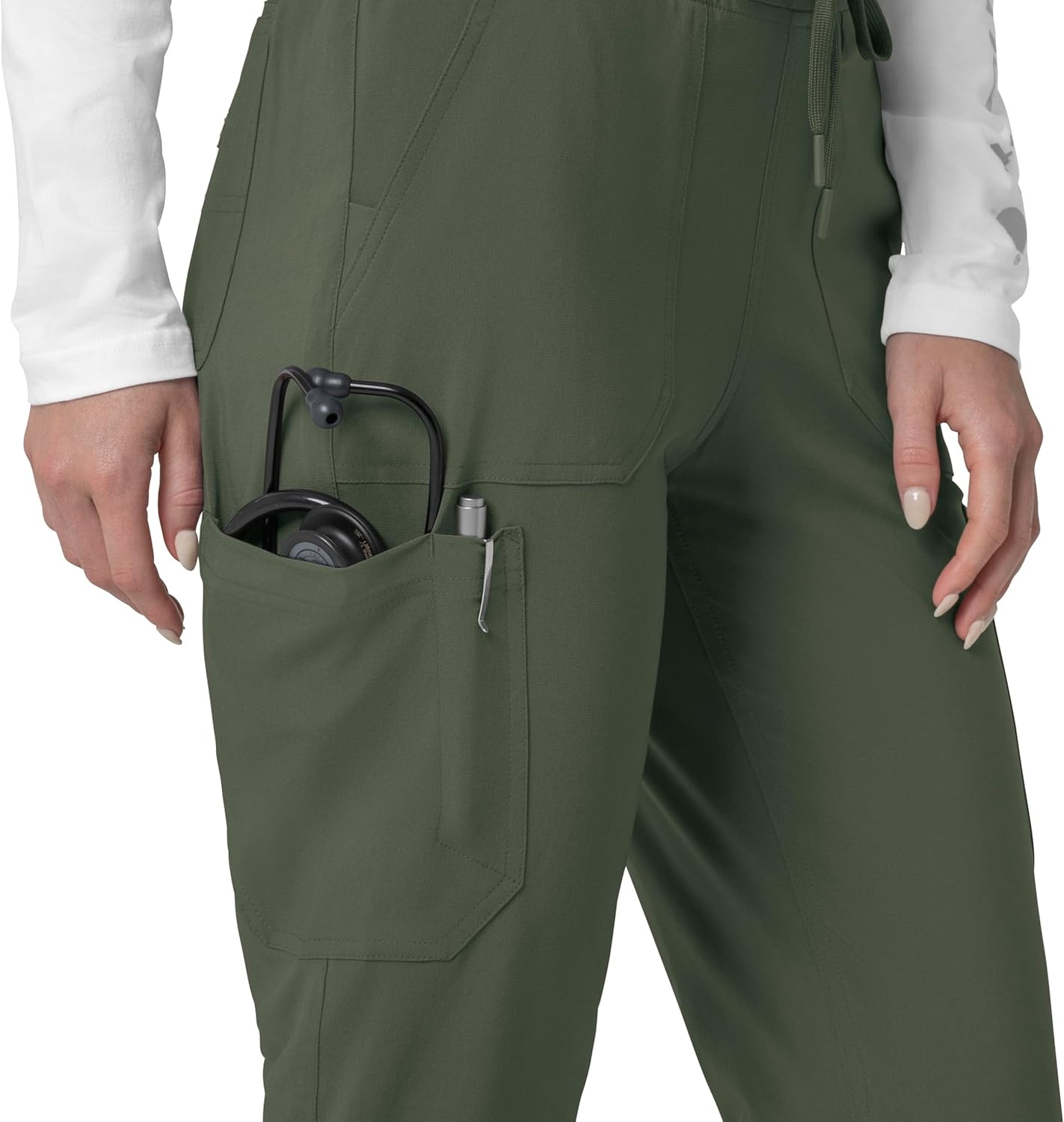 image:imageCarhartt Force CrossFlex Womens Cargo Jogger Scrub PantOlive