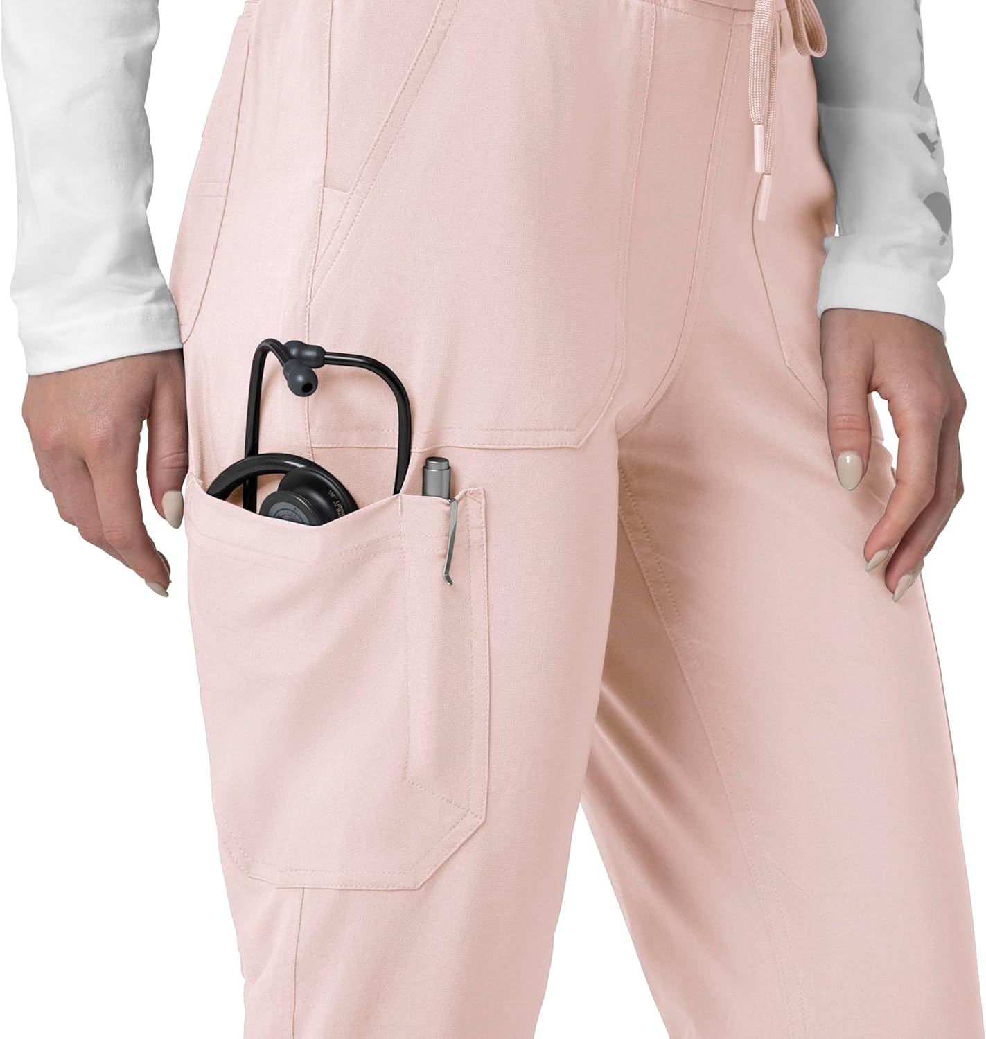image:imageCarhartt Force CrossFlex Womens Cargo Jogger Scrub PantSoft Rose