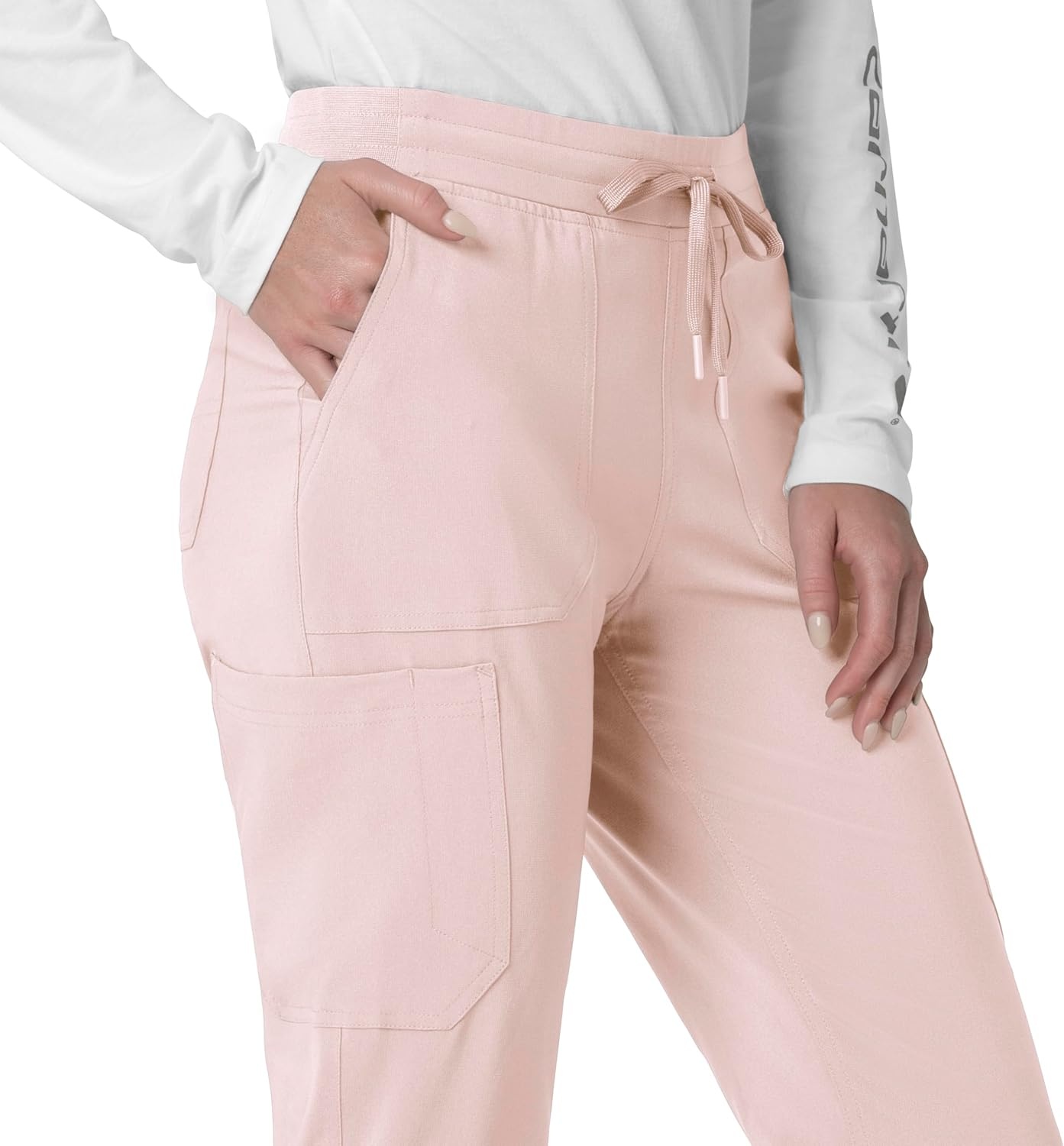 image:imageCarhartt Force CrossFlex Womens Cargo Jogger Scrub PantSoft Rose