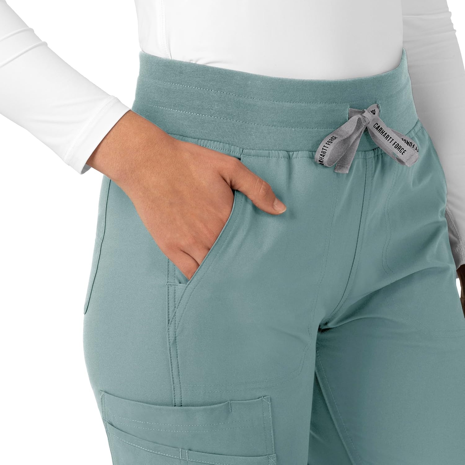 image:imageCarhartt Force CrossFlex Womens Cargo Jogger Scrub PantSummer Blue