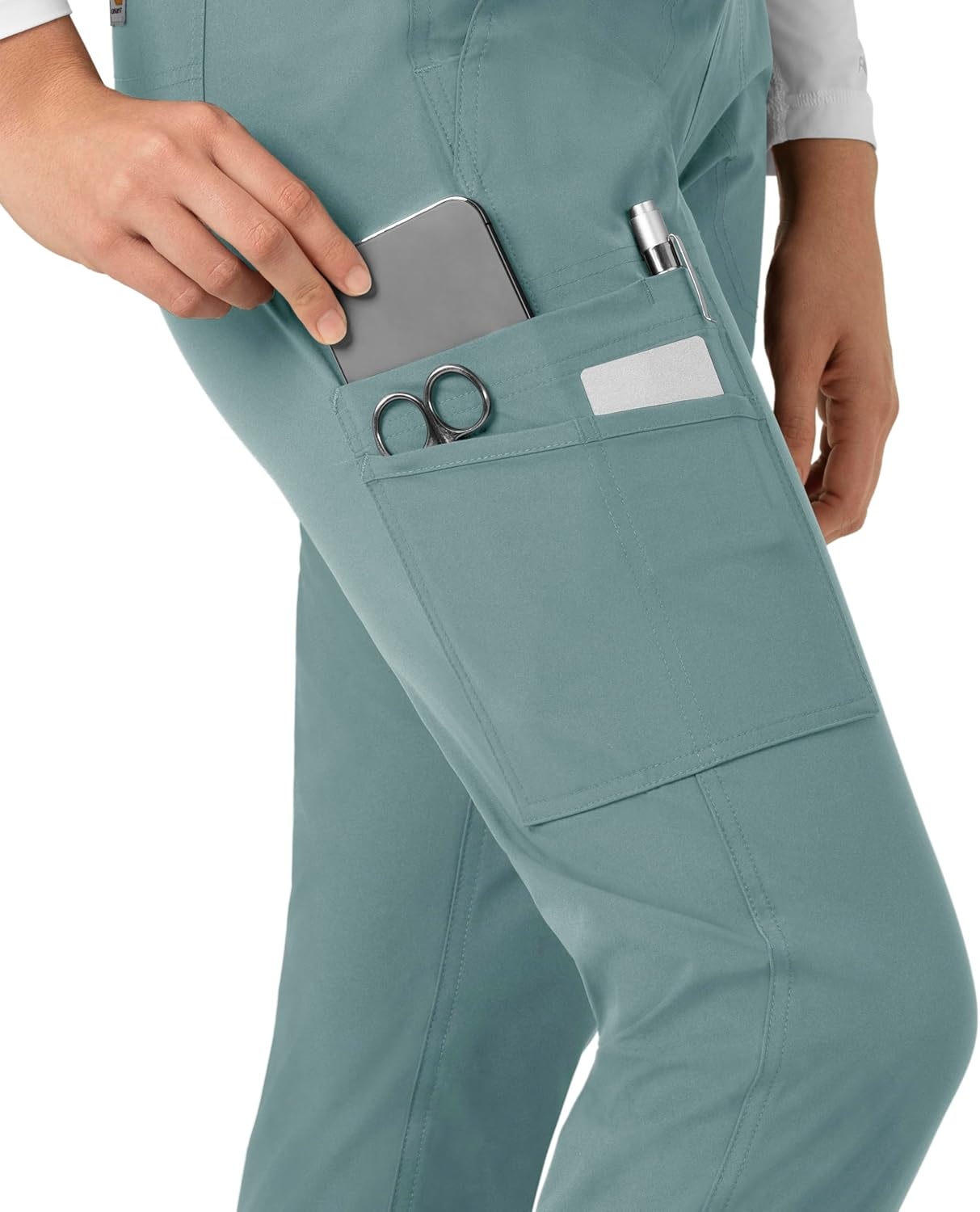 image:imageCarhartt Force CrossFlex Womens Cargo Jogger Scrub PantSummer Blue