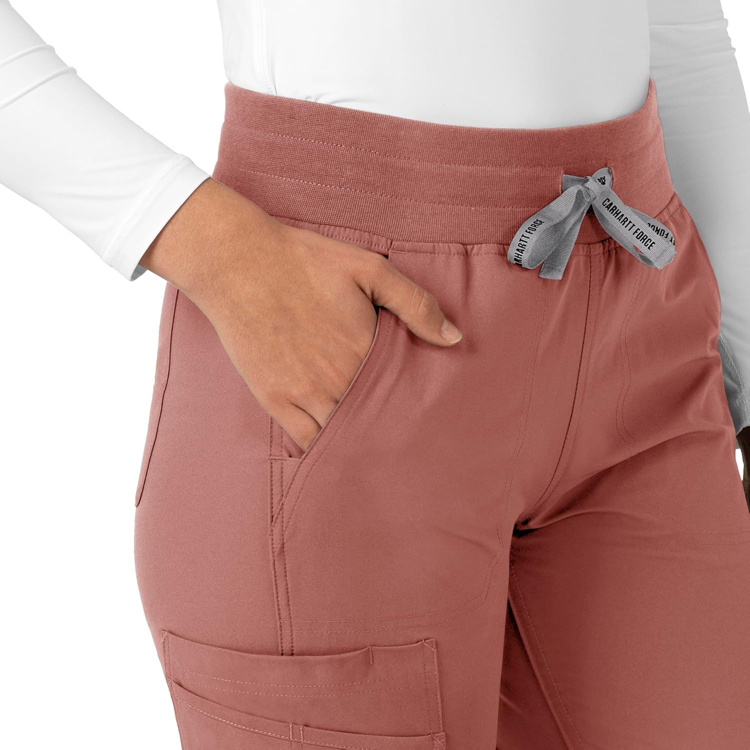 image:imageCarhartt Force CrossFlex Womens Cargo Jogger Scrub PantWildrose