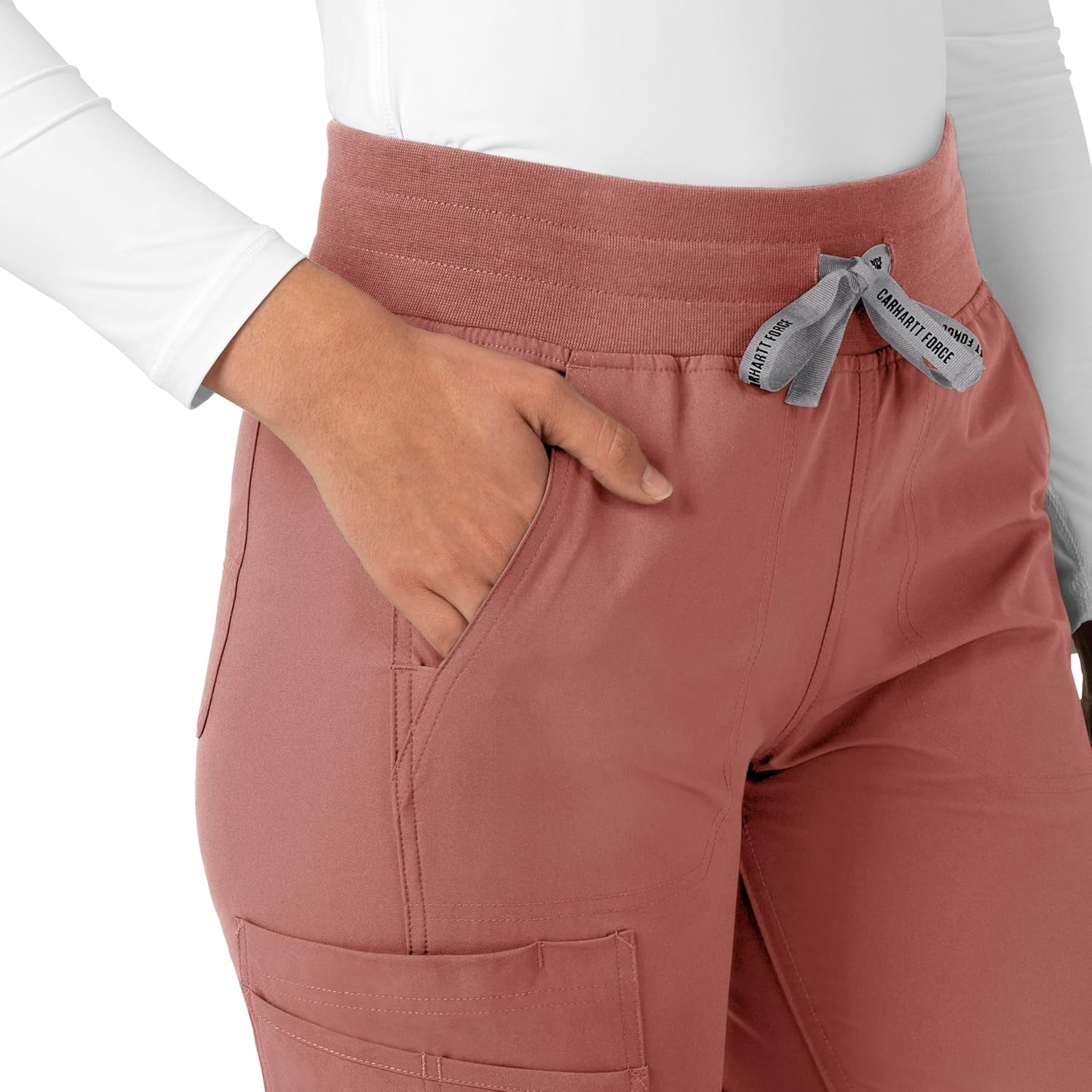 image:imageCarhartt Force CrossFlex Womens Cargo Jogger Scrub PantWildrose