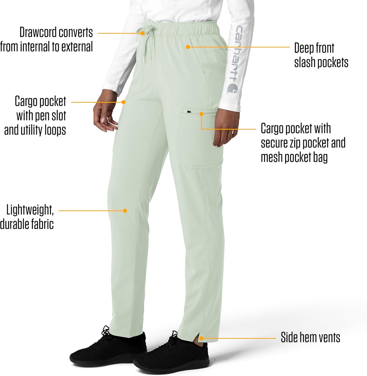 image:imageCarhartt Force CrossFlex Womens Straight Leg Cargo Scrub PantBig Sky