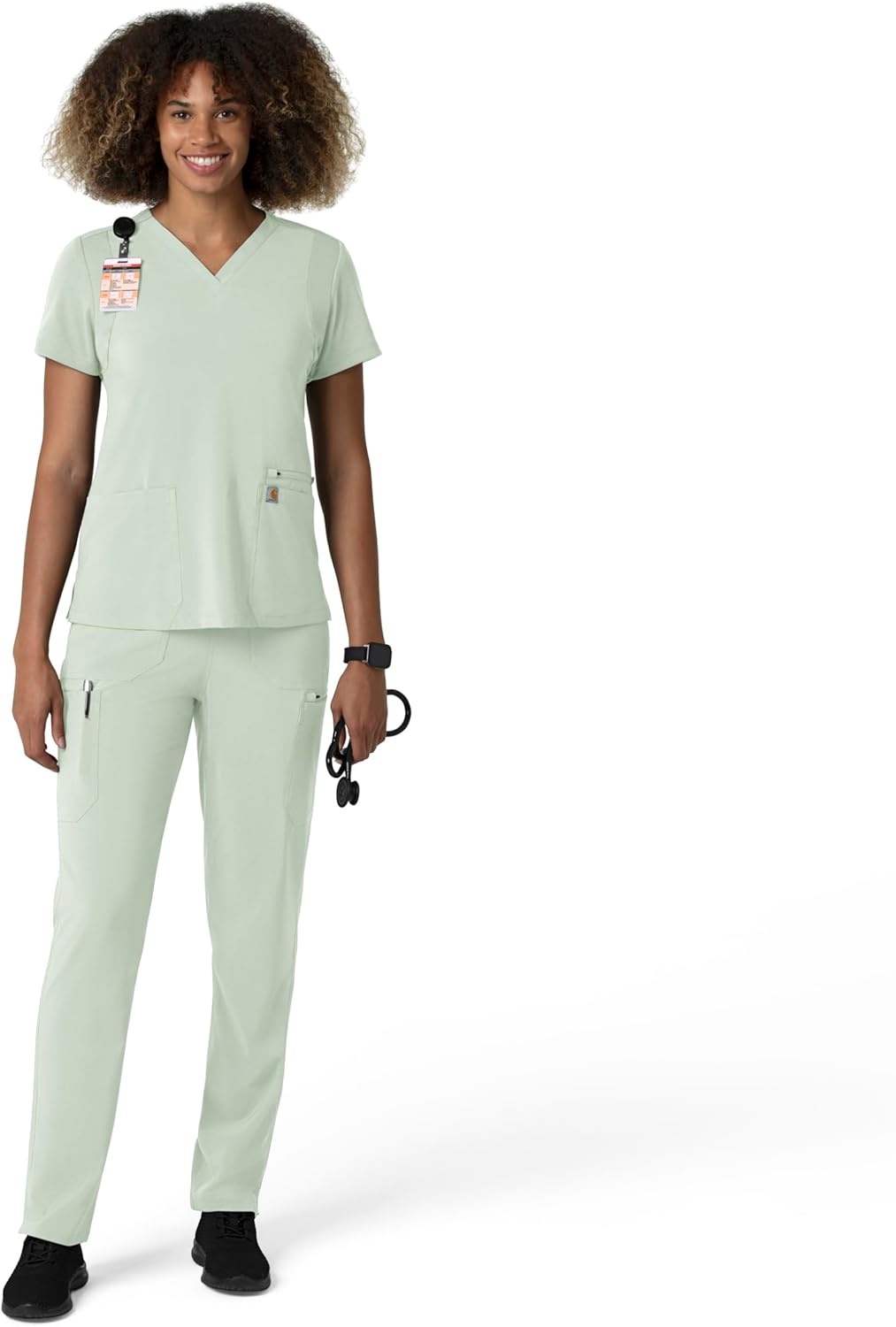 image:imageCarhartt Force CrossFlex Womens Straight Leg Cargo Scrub PantBig Sky