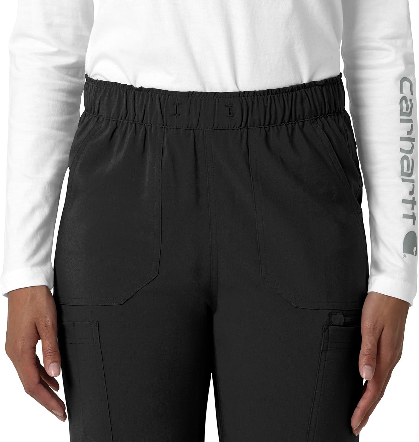 image:imageCarhartt Force CrossFlex Womens Straight Leg Cargo Scrub PantBlack