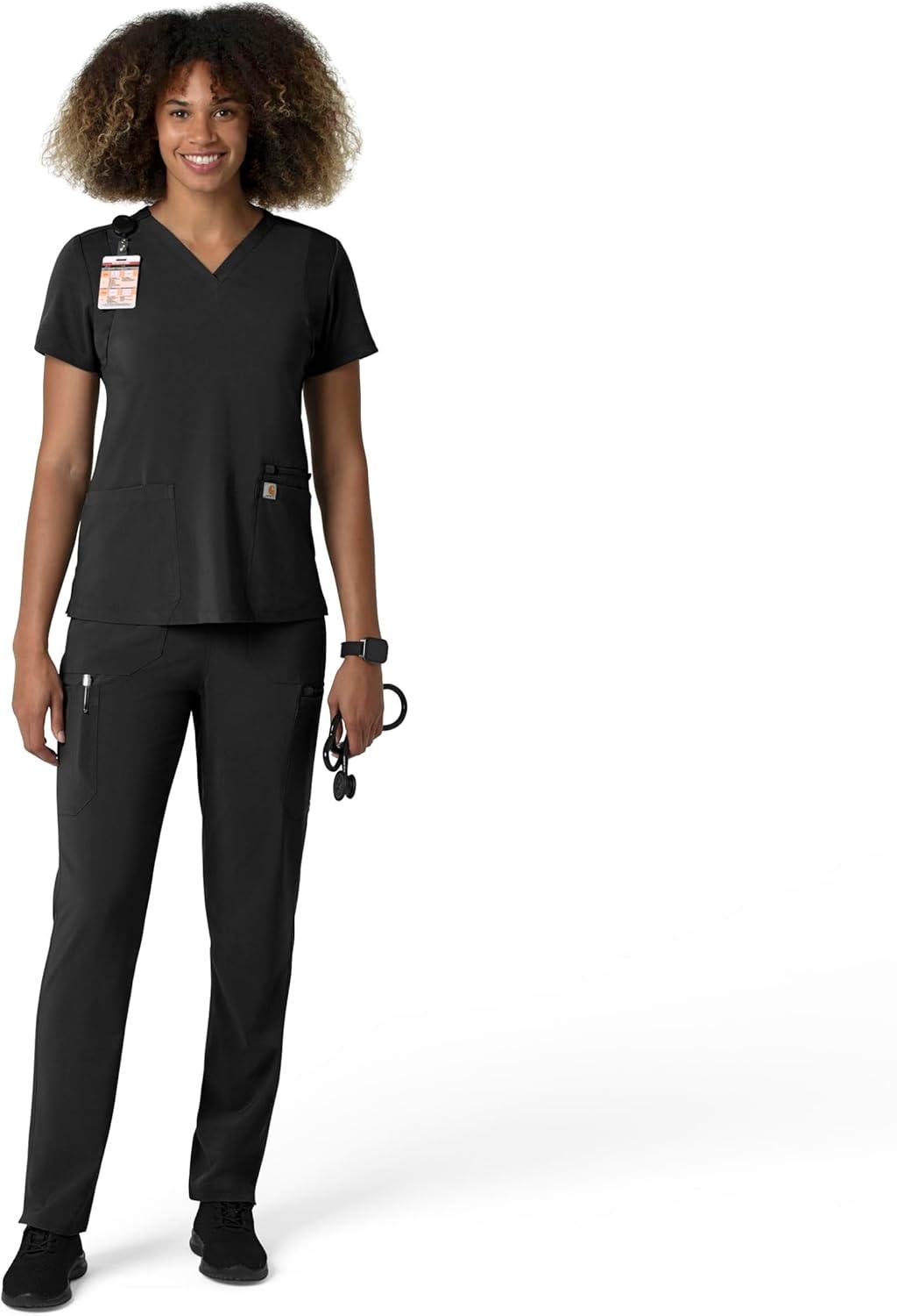 image:imageCarhartt Force CrossFlex Womens Straight Leg Cargo Scrub PantBlack