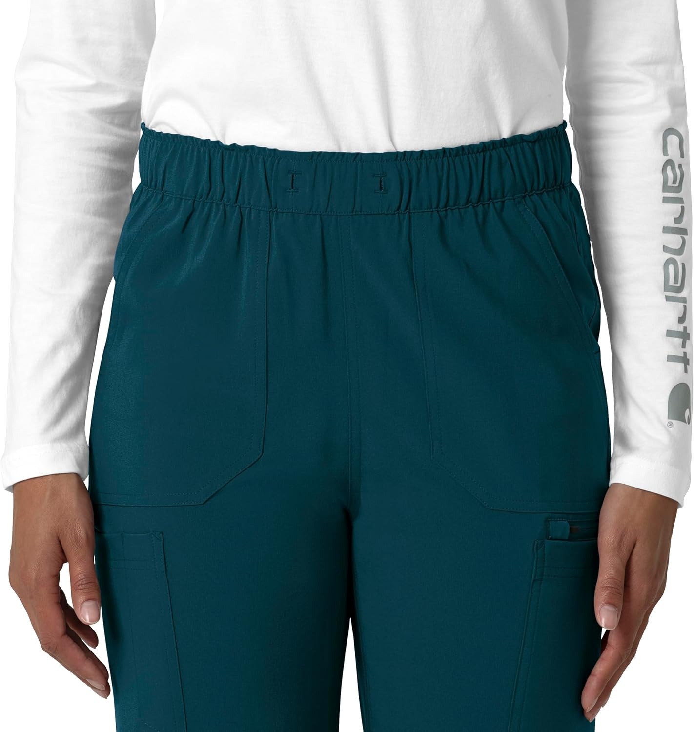 image:imageCarhartt Force CrossFlex Womens Straight Leg Cargo Scrub PantCaribbean