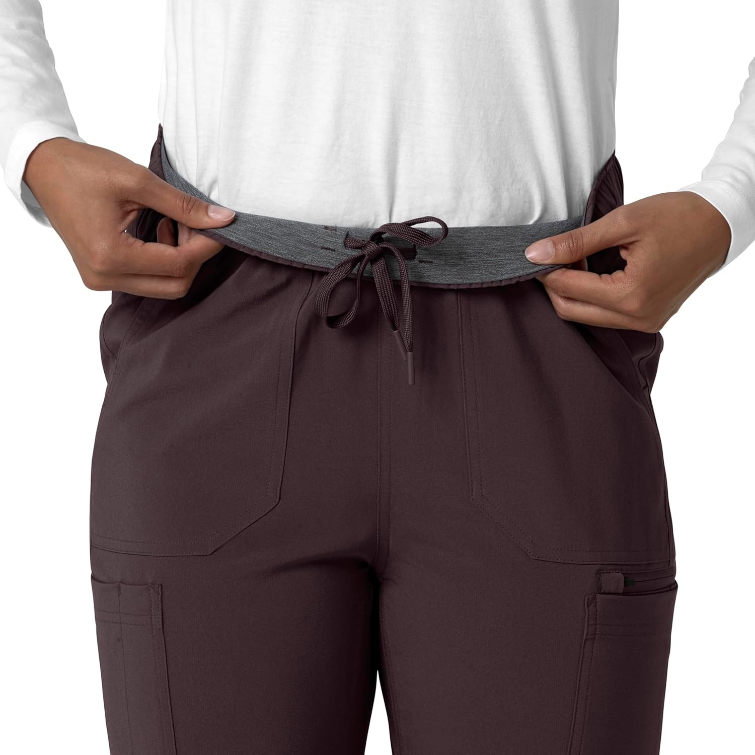 image:imageCarhartt Force CrossFlex Womens Straight Leg Cargo Scrub PantDark Sepia