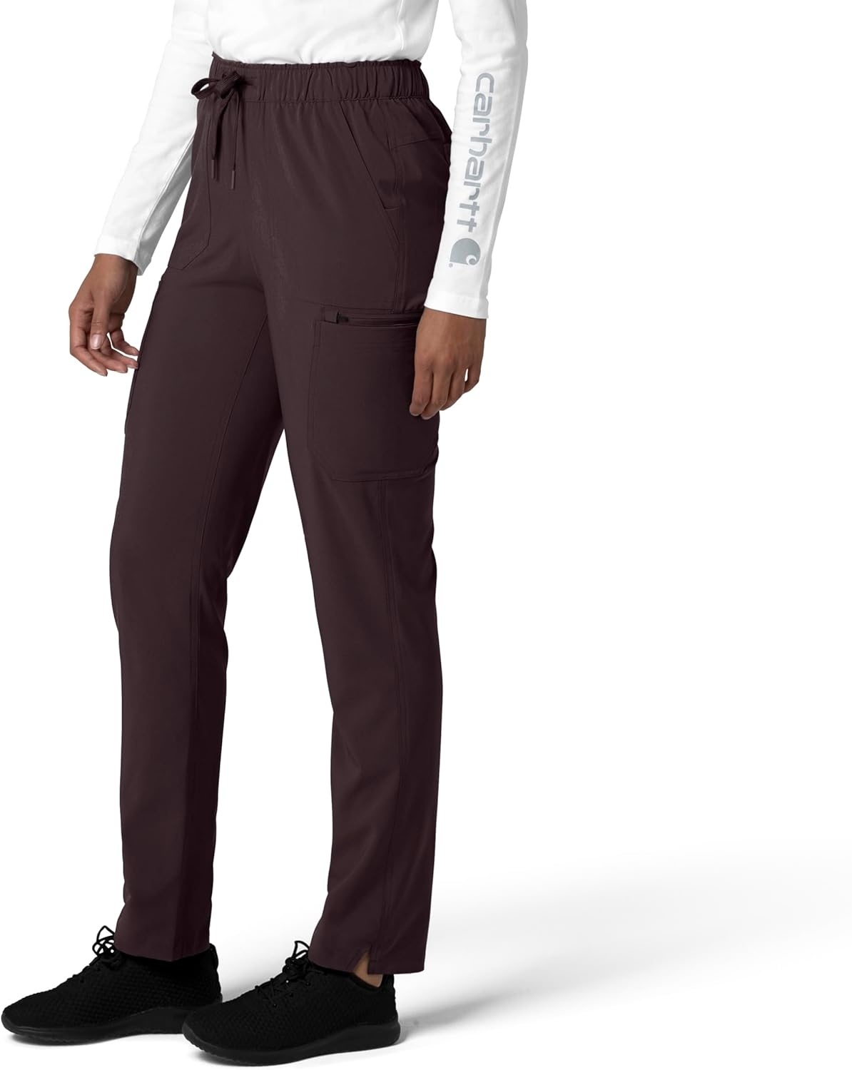 image:imageCarhartt Force CrossFlex Womens Straight Leg Cargo Scrub PantDark Sepia