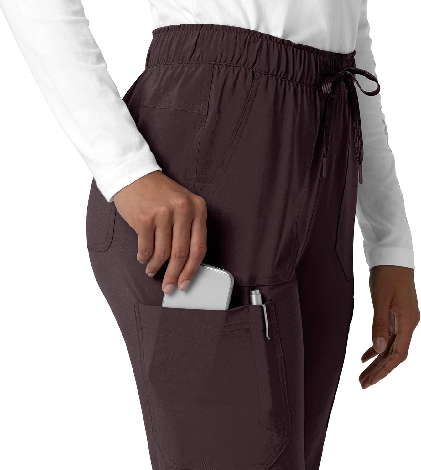 image:imageCarhartt Force CrossFlex Womens Straight Leg Cargo Scrub PantDark Sepia