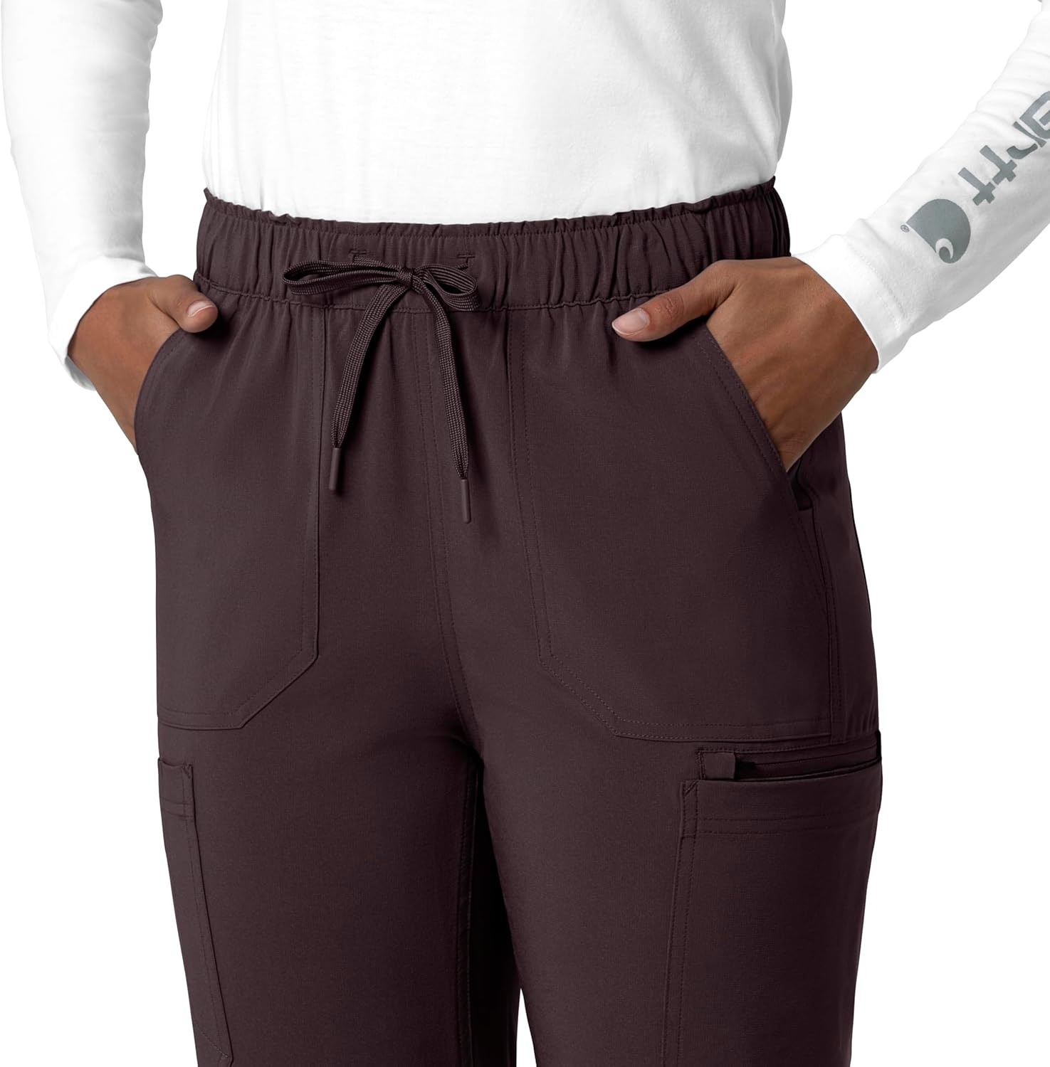 image:imageCarhartt Force CrossFlex Womens Straight Leg Cargo Scrub PantDark Sepia