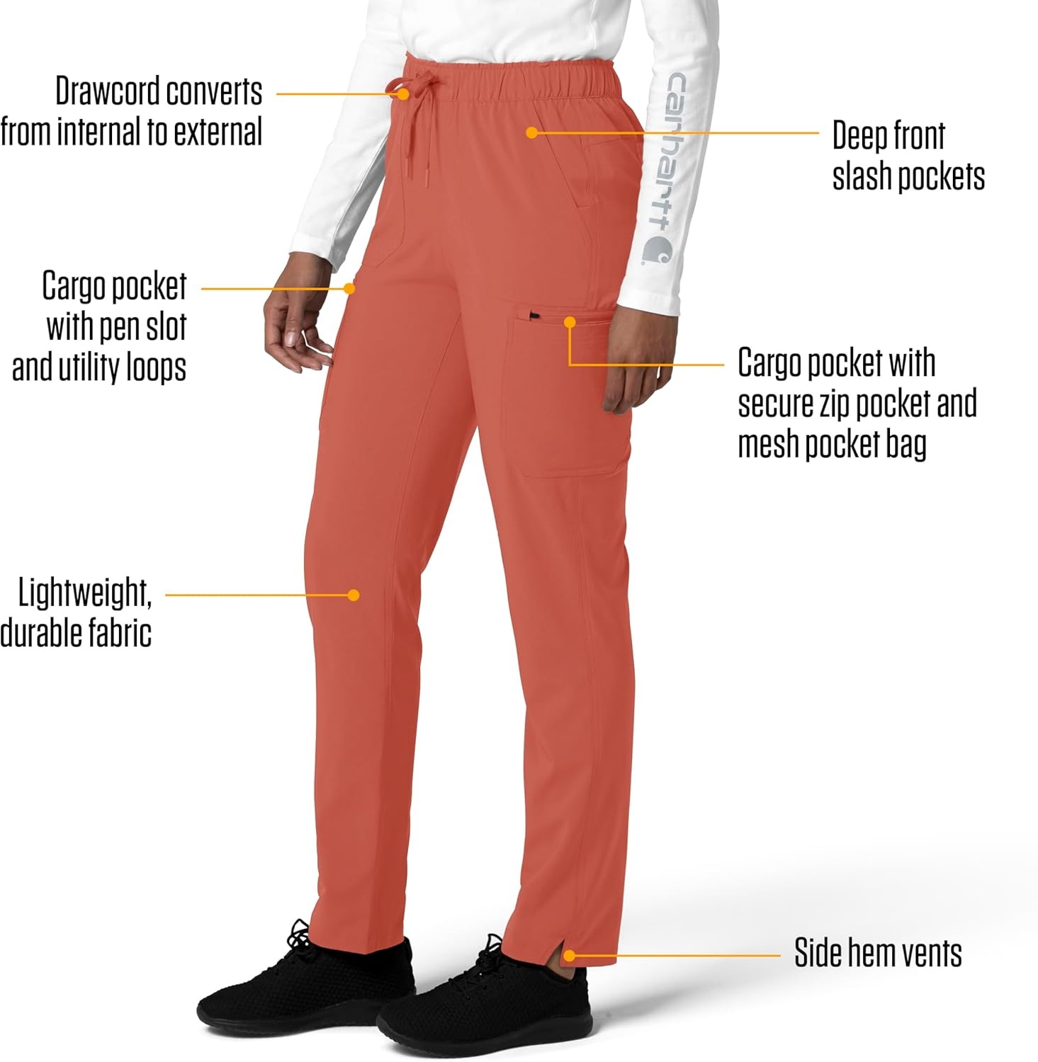image:imageCarhartt Force CrossFlex Womens Straight Leg Cargo Scrub PantDusty Cedar