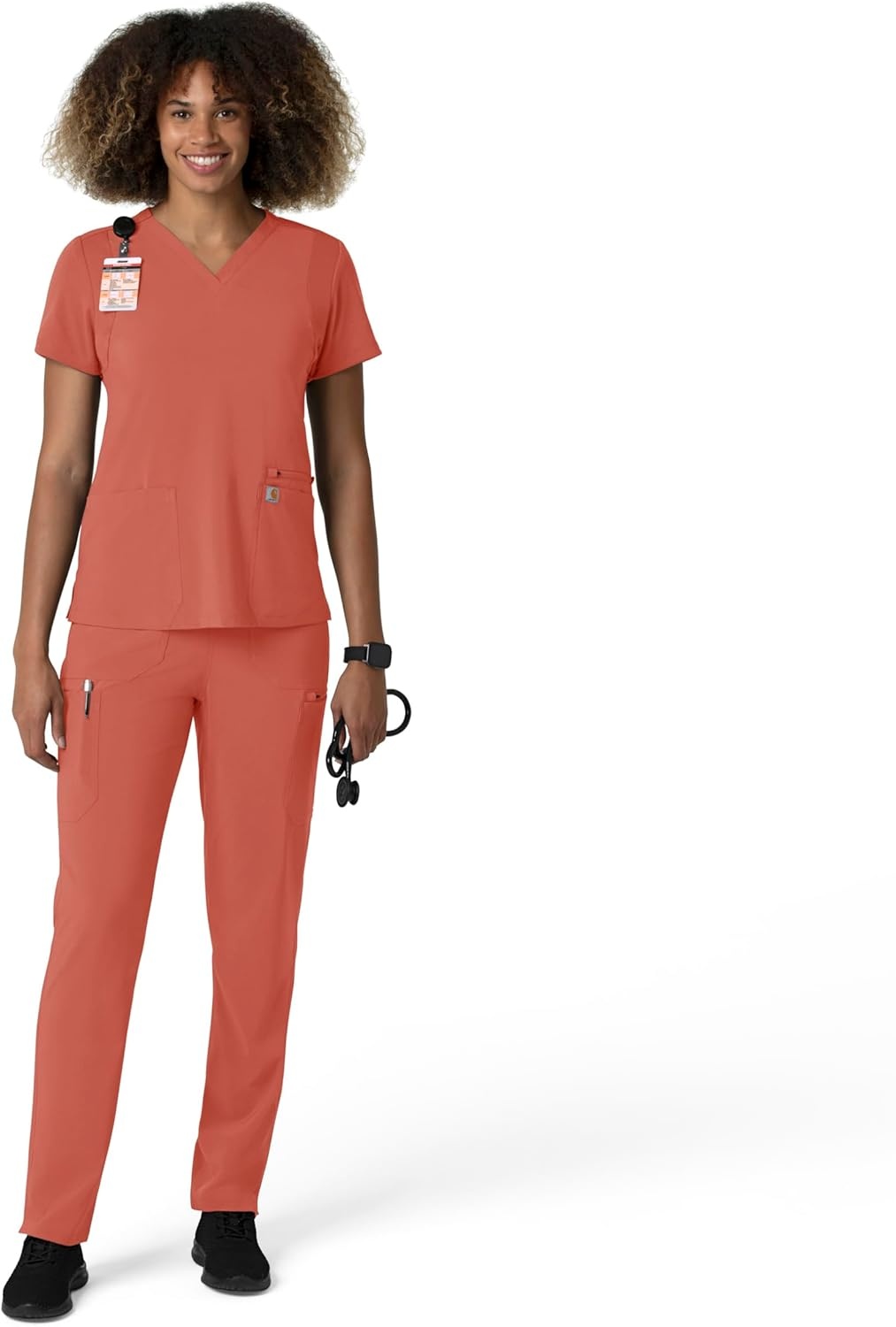 image:imageCarhartt Force CrossFlex Womens Straight Leg Cargo Scrub PantDusty Cedar