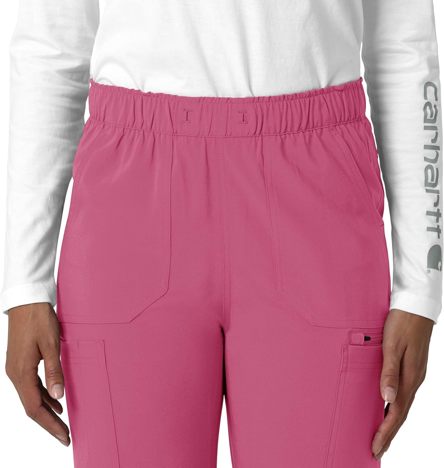 image:imageCarhartt Force CrossFlex Womens Straight Leg Cargo Scrub PantElectric Fuschia