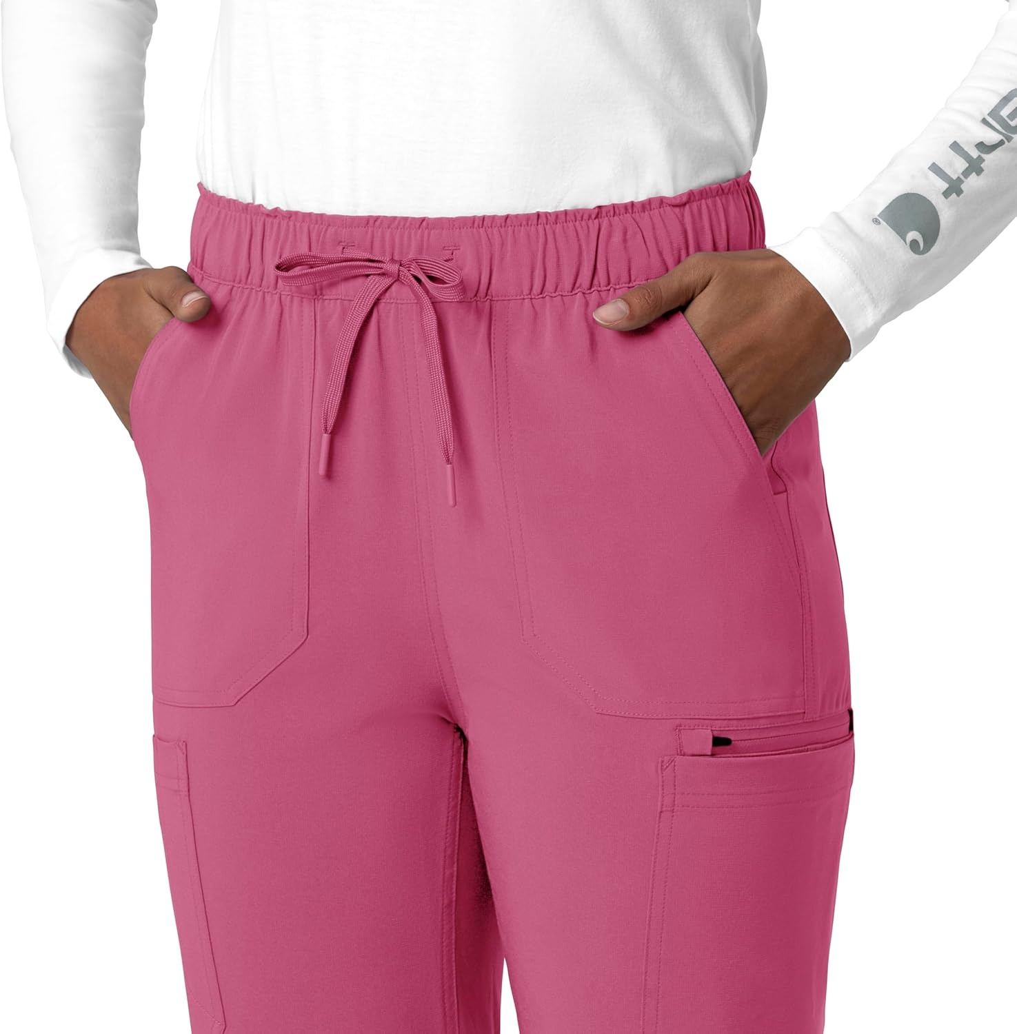 image:imageCarhartt Force CrossFlex Womens Straight Leg Cargo Scrub PantElectric Fuschia