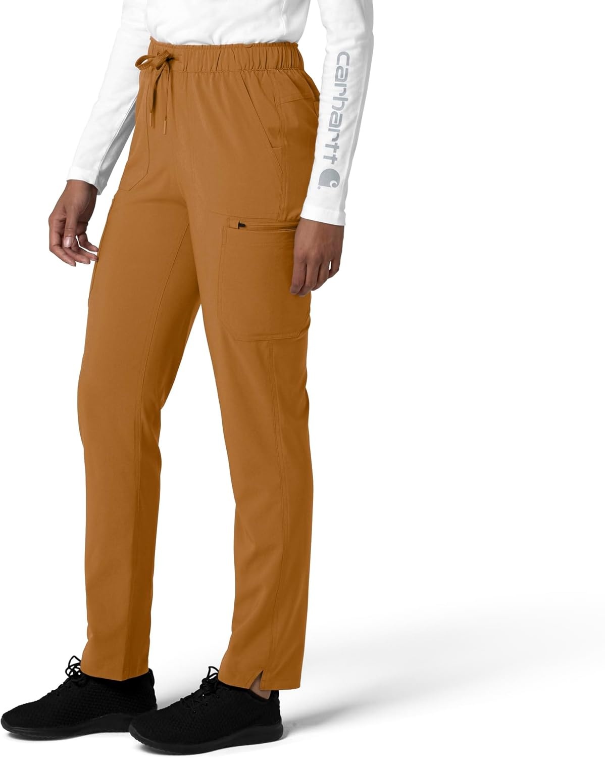 image:imageCarhartt Force CrossFlex Womens Straight Leg Cargo Scrub PantFox Brown
