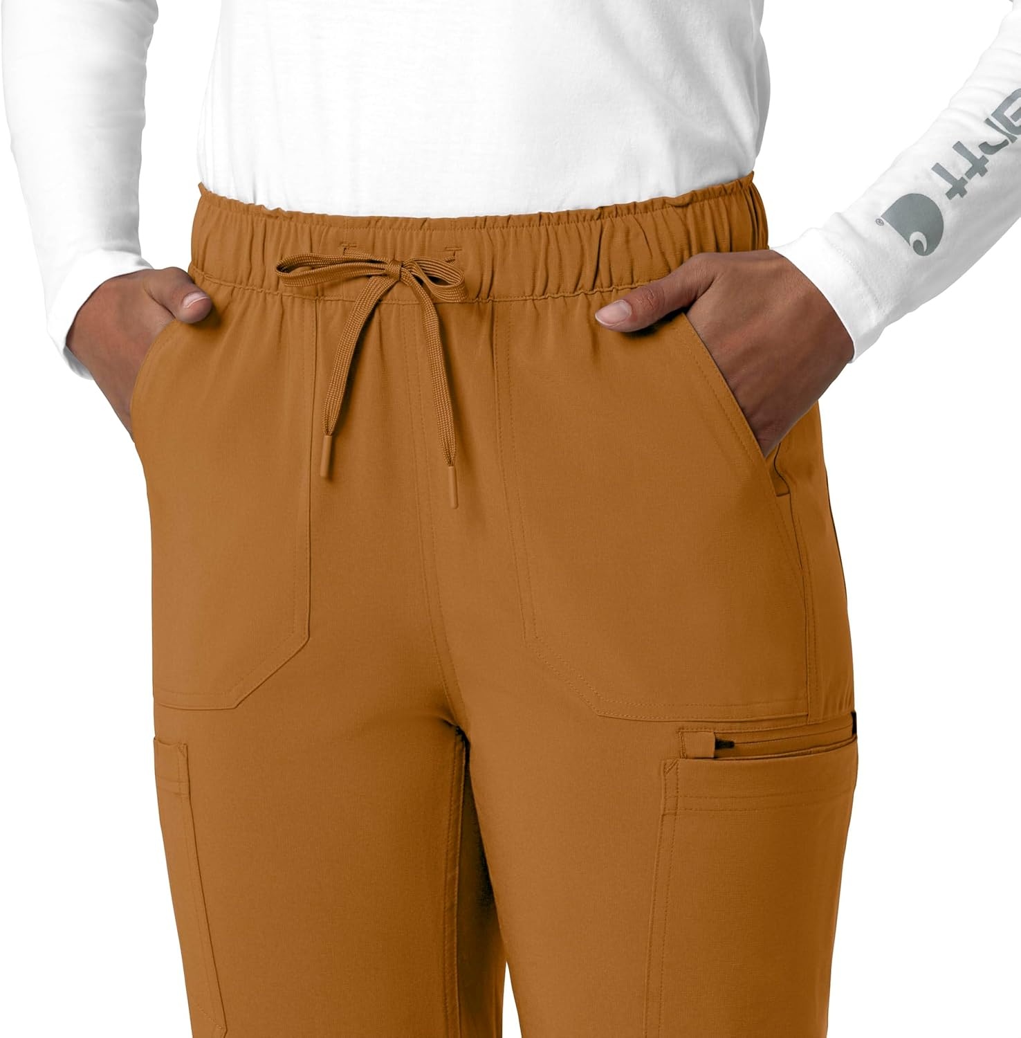 image:imageCarhartt Force CrossFlex Womens Straight Leg Cargo Scrub PantFox Brown