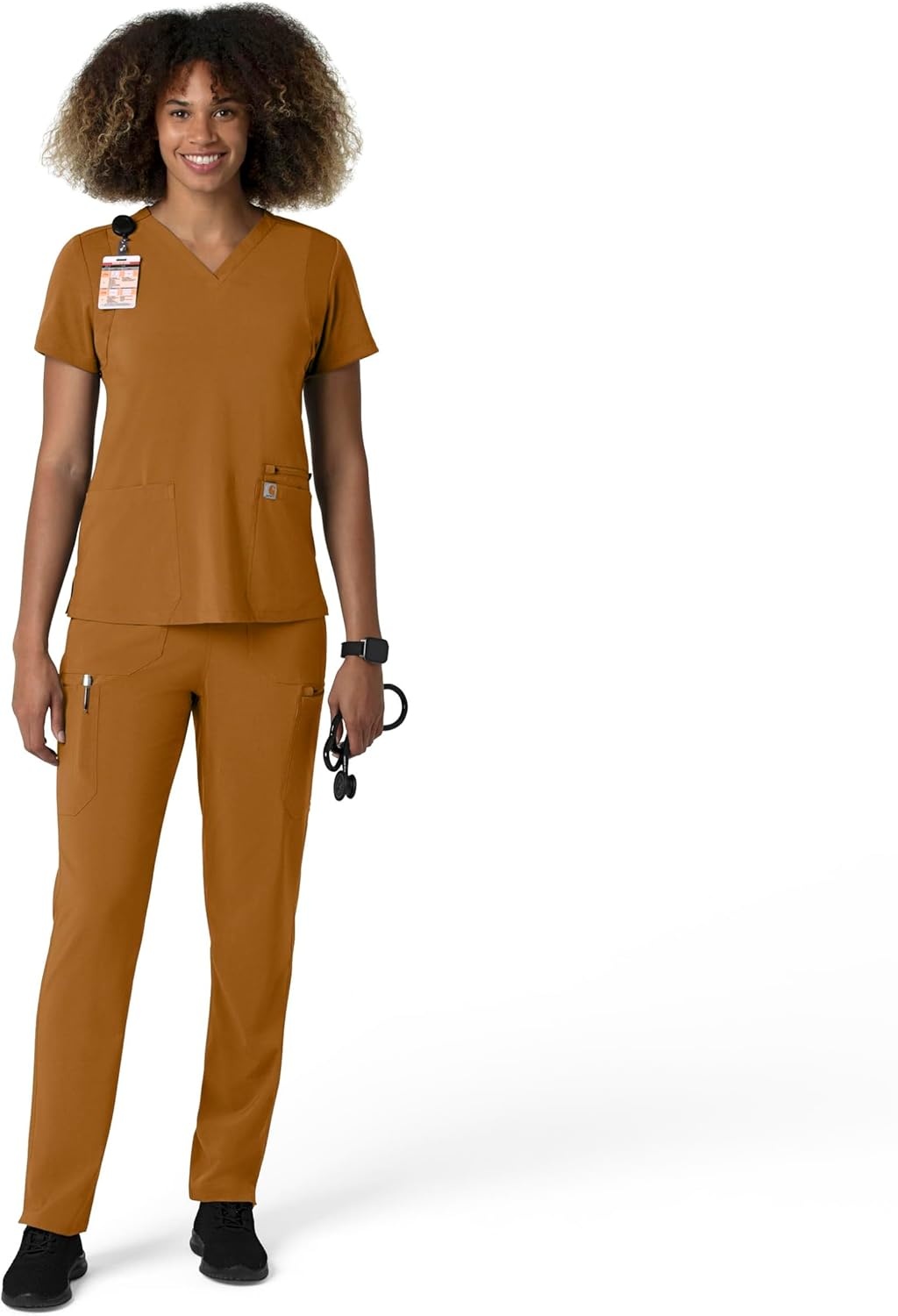 image:imageCarhartt Force CrossFlex Womens Straight Leg Cargo Scrub PantFox Brown