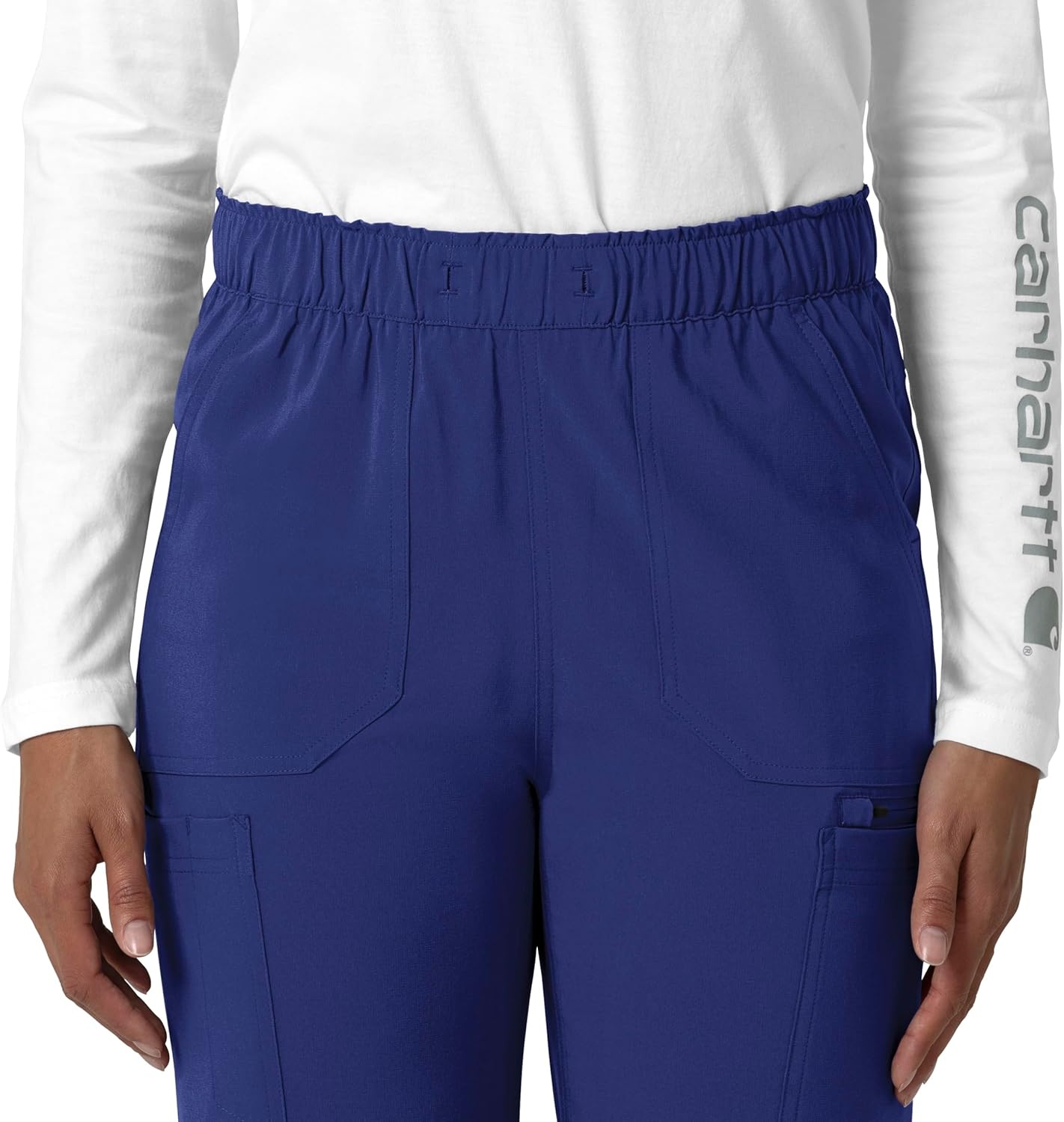 image:imageCarhartt Force CrossFlex Womens Straight Leg Cargo Scrub PantGalaxy Blue
