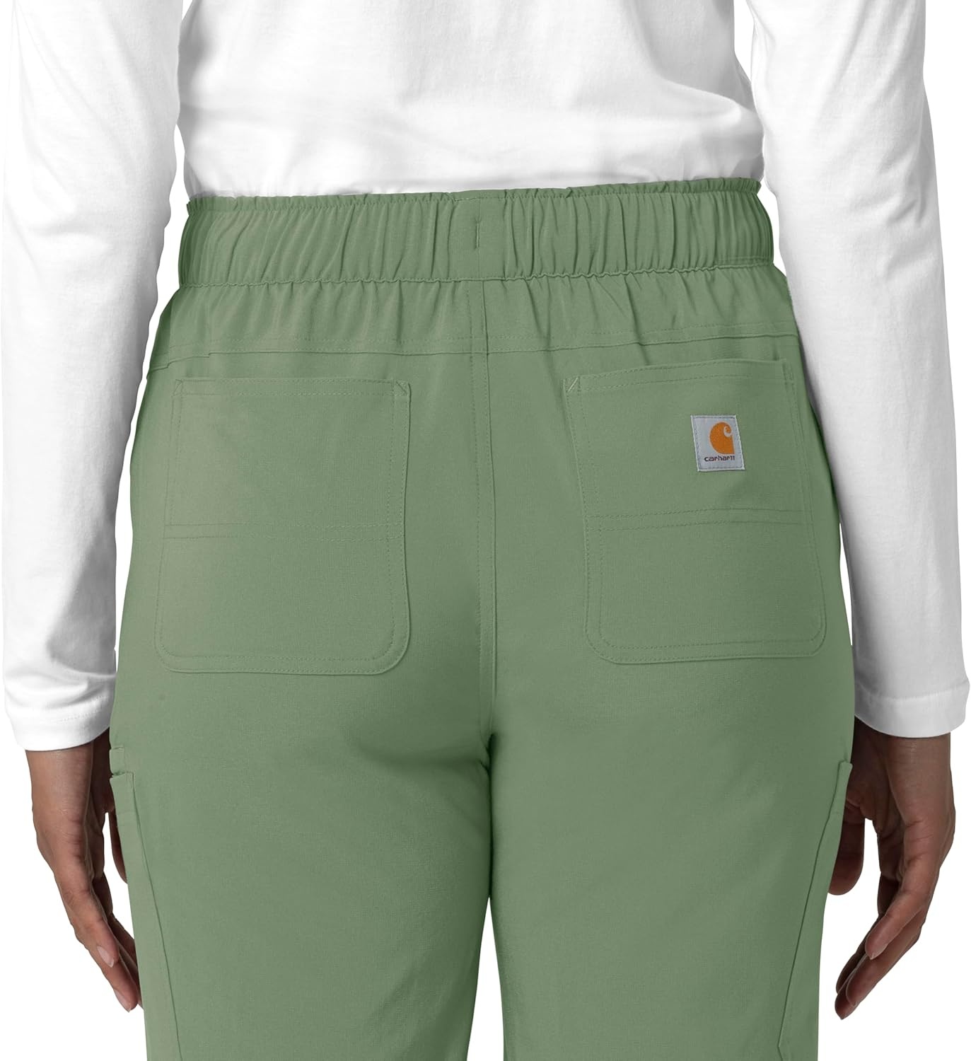 image:imageCarhartt Force CrossFlex Womens Straight Leg Cargo Scrub PantGreen Slate