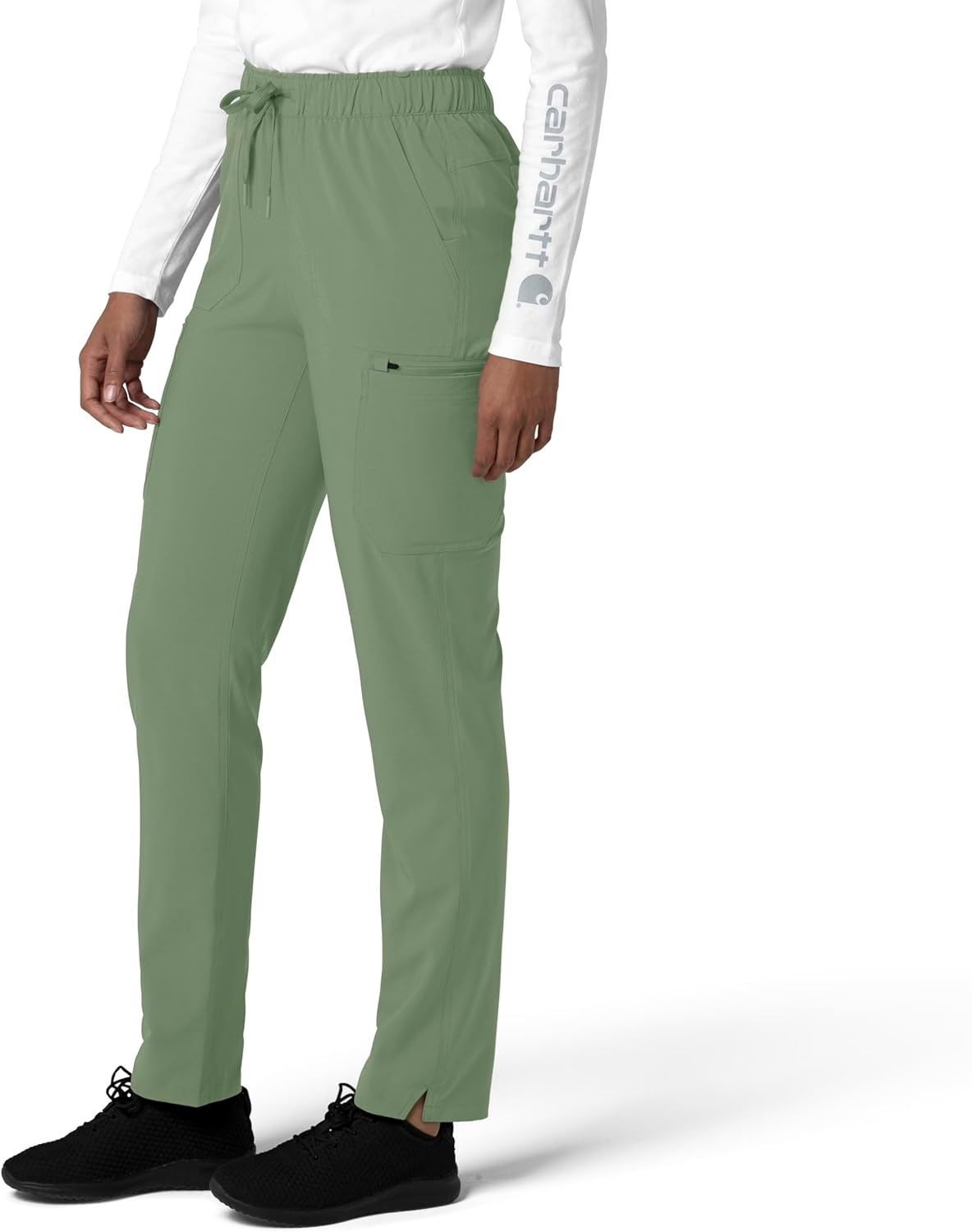 image:imageCarhartt Force CrossFlex Womens Straight Leg Cargo Scrub PantGreen Slate