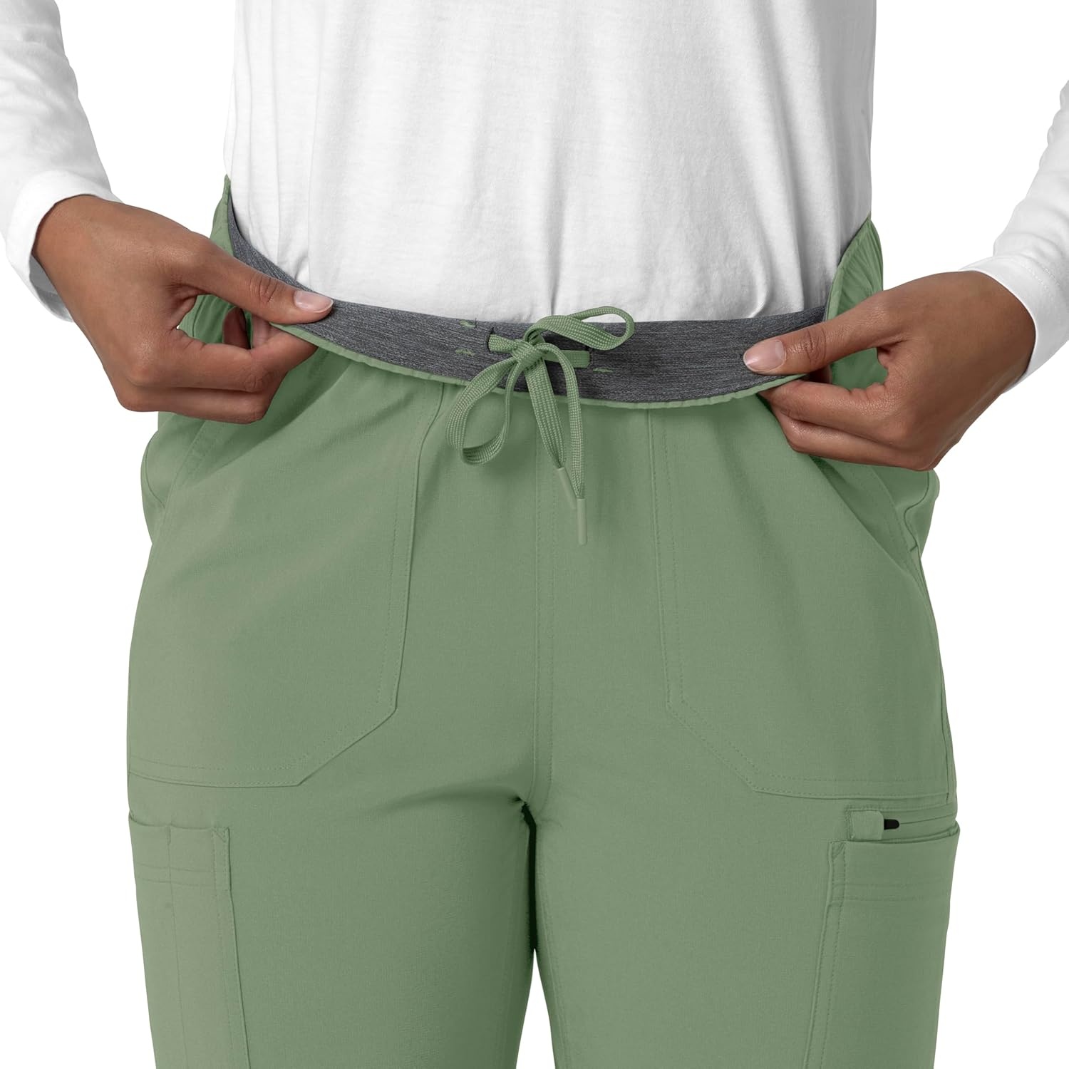 image:imageCarhartt Force CrossFlex Womens Straight Leg Cargo Scrub PantGreen Slate