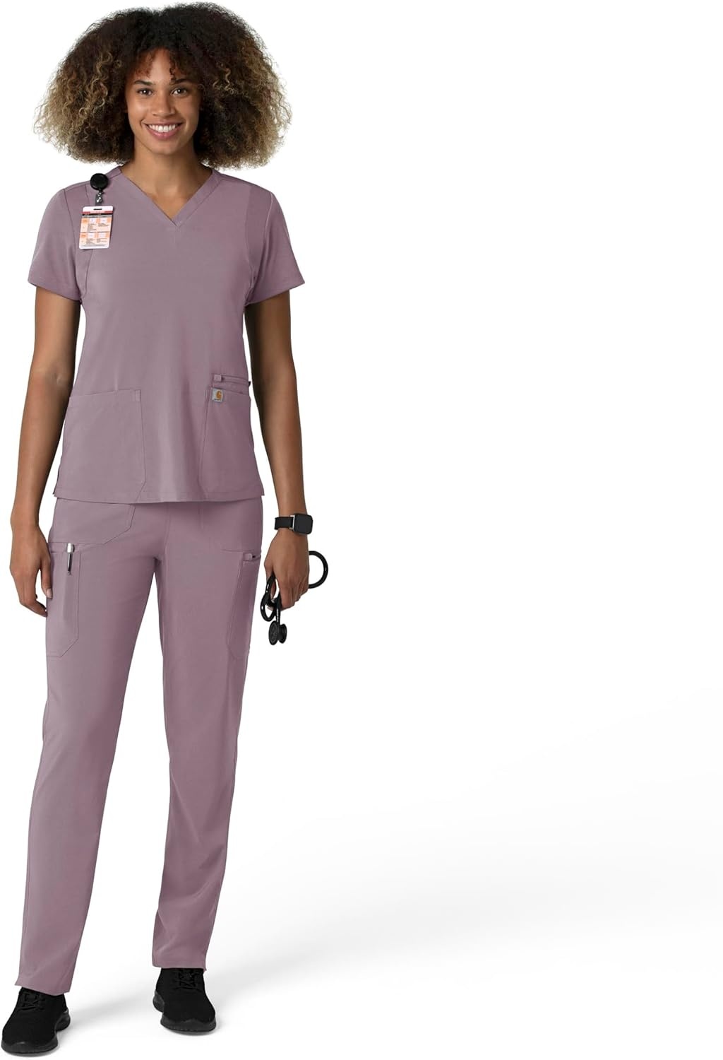 image:imageCarhartt Force CrossFlex Womens Straight Leg Cargo Scrub PantLavender Mist