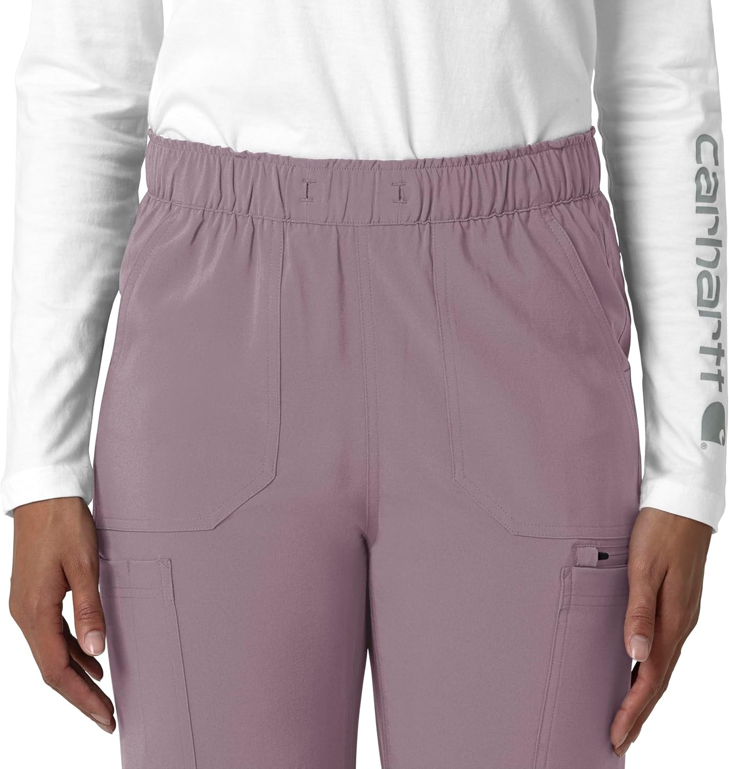 image:imageCarhartt Force CrossFlex Womens Straight Leg Cargo Scrub PantLavender Mist