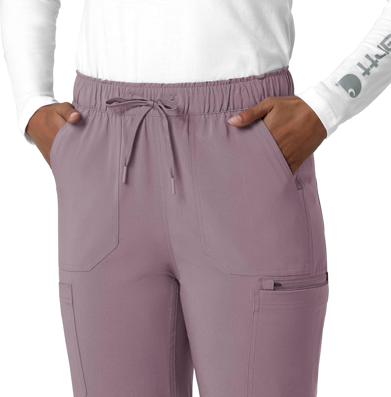 image:imageCarhartt Force CrossFlex Womens Straight Leg Cargo Scrub PantLavender Mist