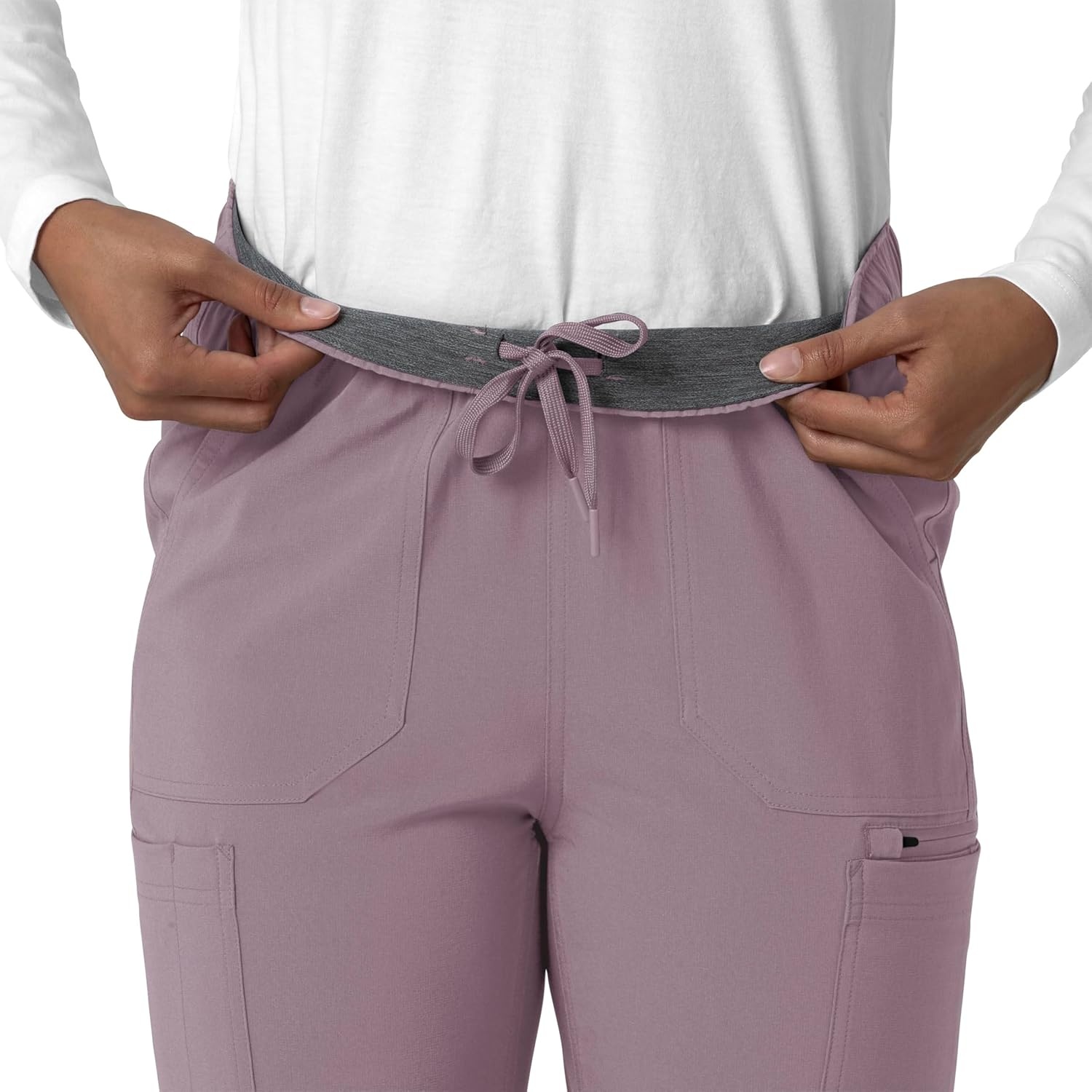 image:imageCarhartt Force CrossFlex Womens Straight Leg Cargo Scrub PantLavender Mist