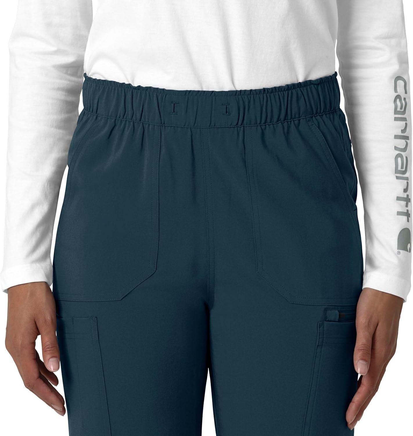 image:imageCarhartt Force CrossFlex Womens Straight Leg Cargo Scrub PantNavy