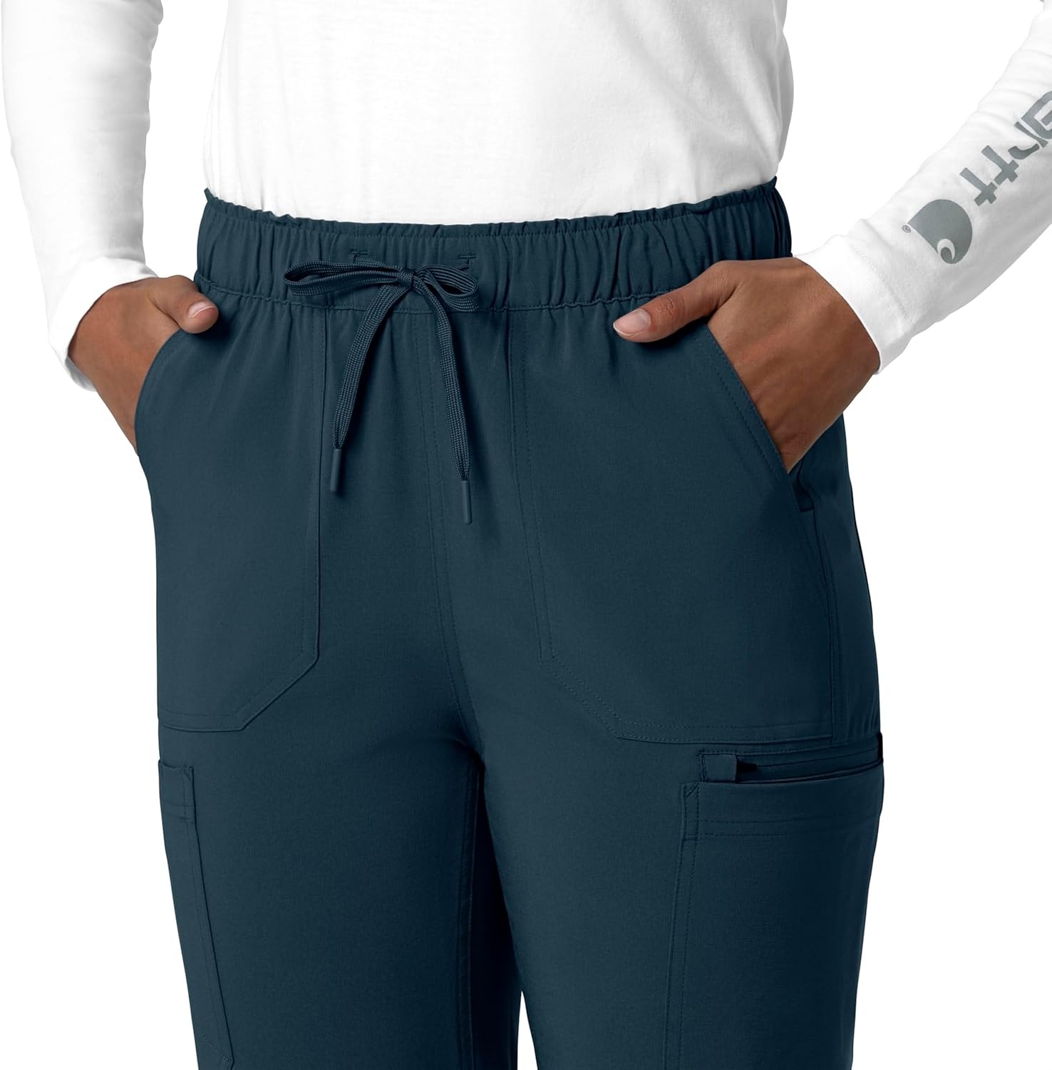 image:imageCarhartt Force CrossFlex Womens Straight Leg Cargo Scrub PantNavy