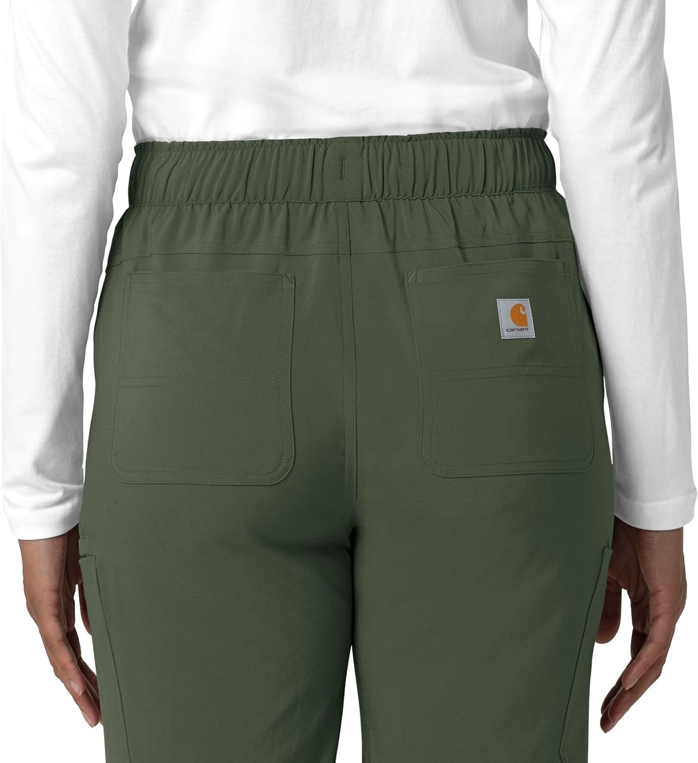 image:imageCarhartt Force CrossFlex Womens Straight Leg Cargo Scrub PantOlive
