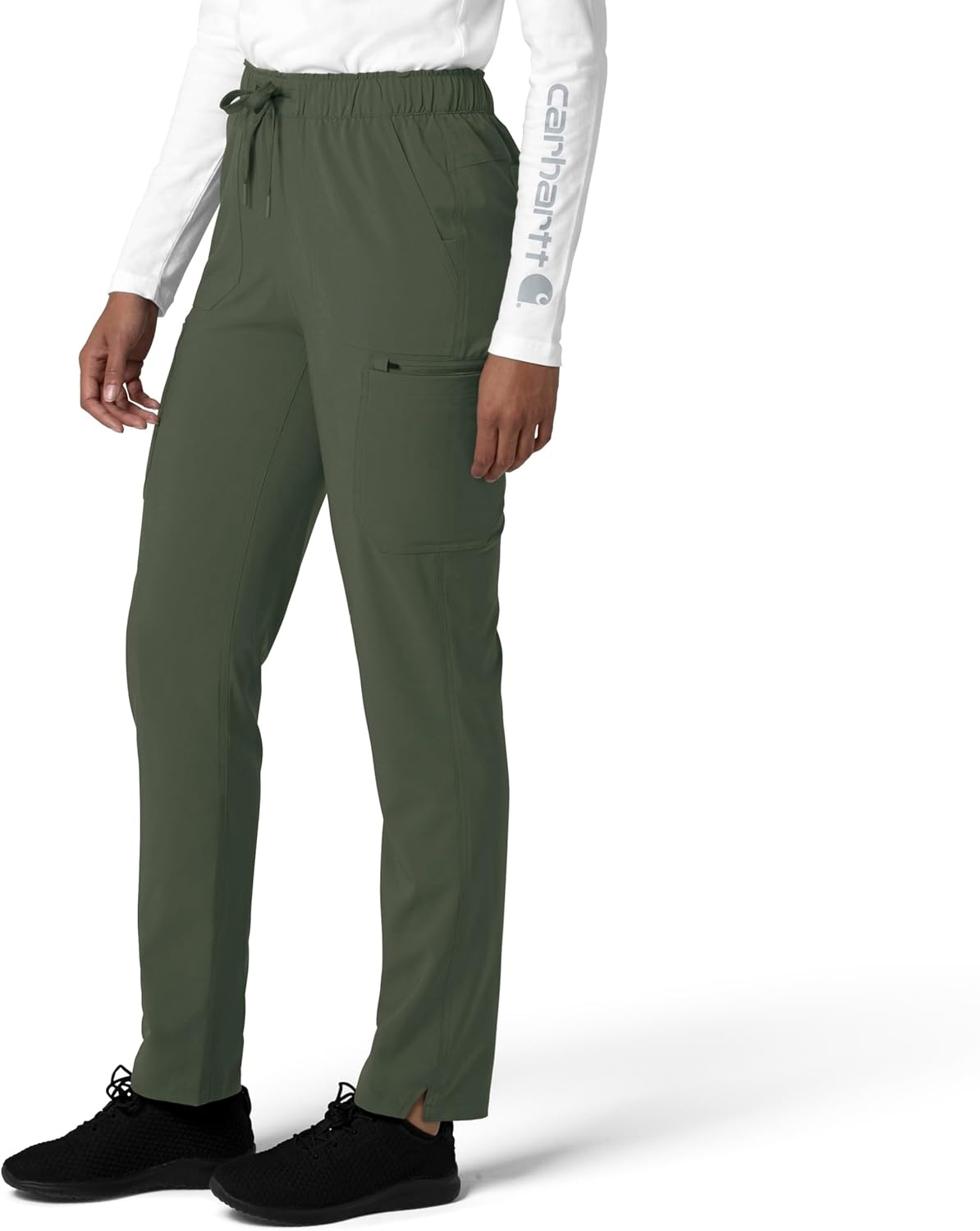 image:imageCarhartt Force CrossFlex Womens Straight Leg Cargo Scrub PantOlive