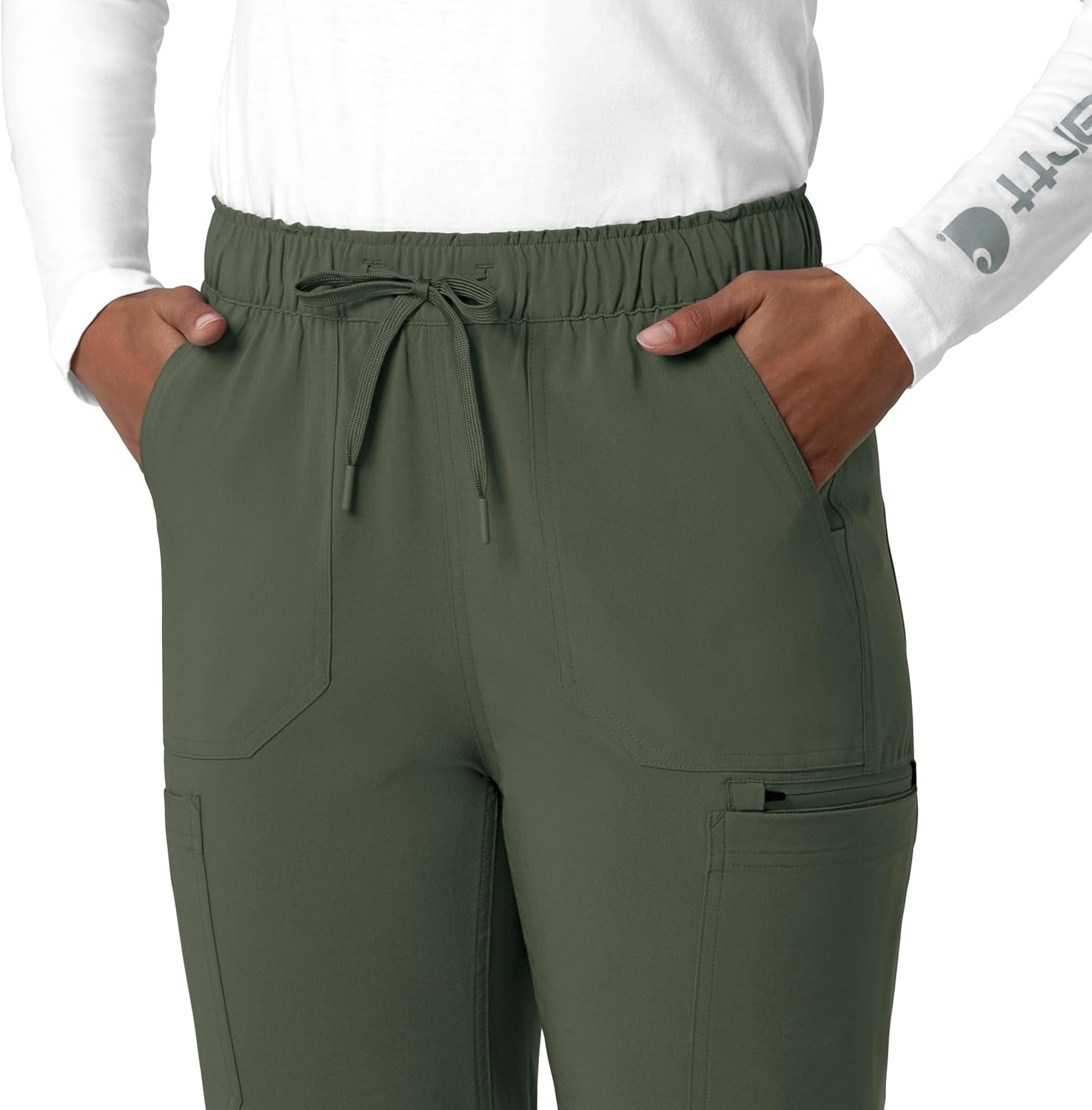 image:imageCarhartt Force CrossFlex Womens Straight Leg Cargo Scrub PantOlive