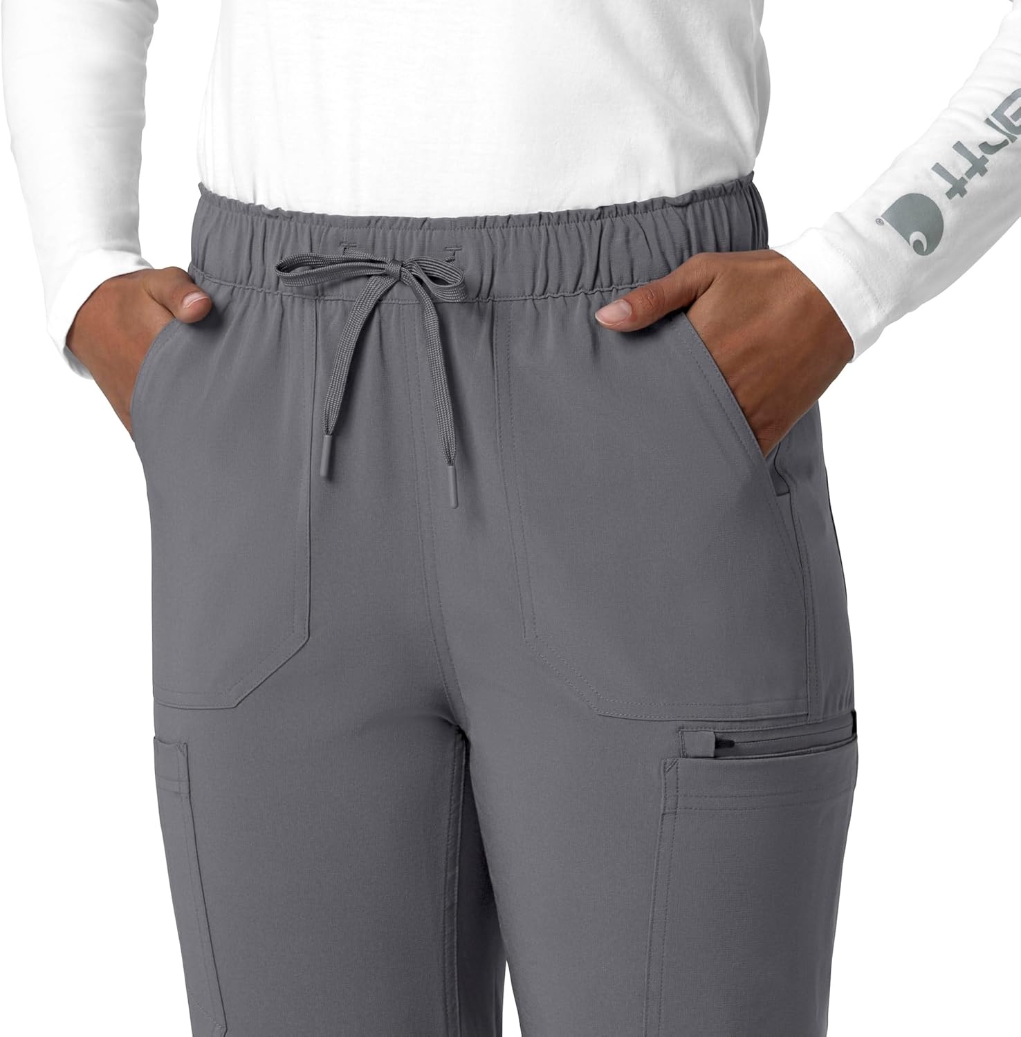 image:imageCarhartt Force CrossFlex Womens Straight Leg Cargo Scrub PantPewter