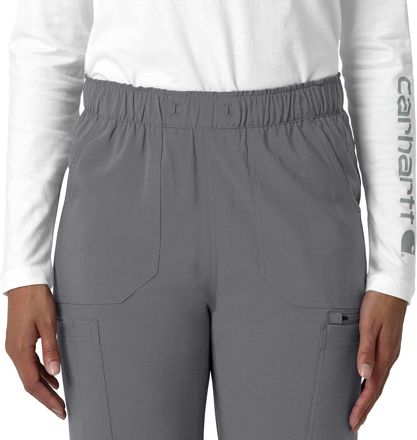 image:imageCarhartt Force CrossFlex Womens Straight Leg Cargo Scrub PantPewter