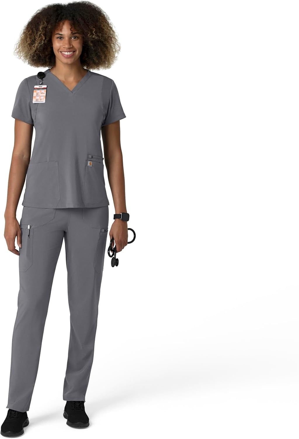image:imageCarhartt Force CrossFlex Womens Straight Leg Cargo Scrub PantPewter