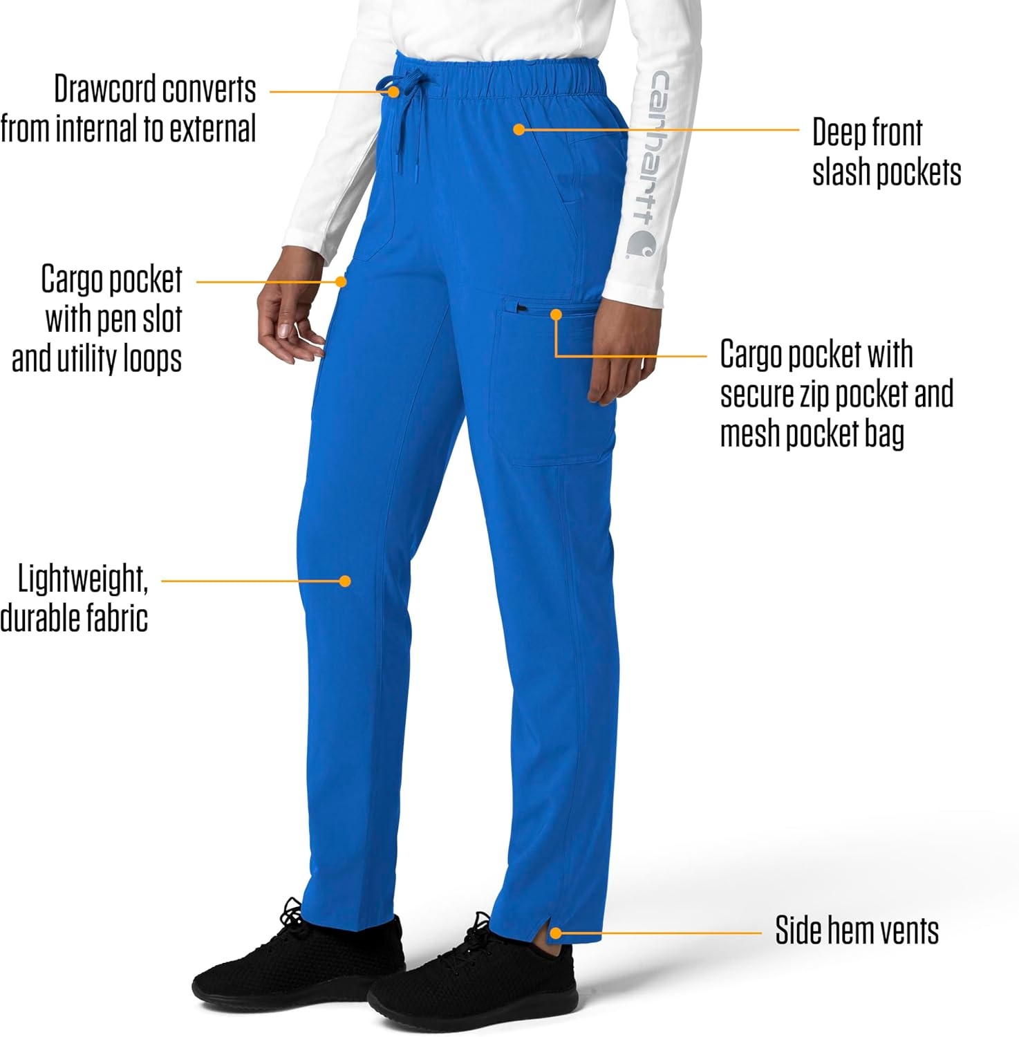 image:imageCarhartt Force CrossFlex Womens Straight Leg Cargo Scrub PantRoyal