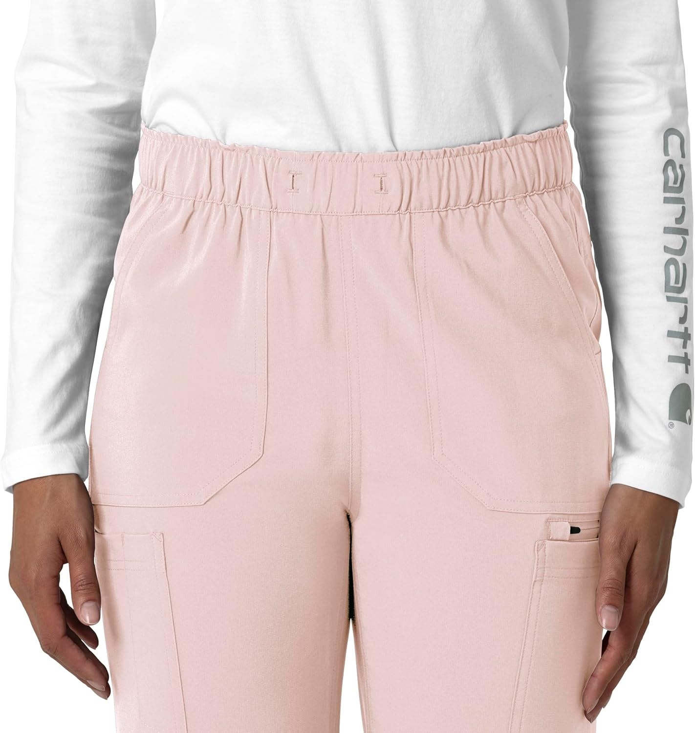 image:imageCarhartt Force CrossFlex Womens Straight Leg Cargo Scrub PantSoft Rose