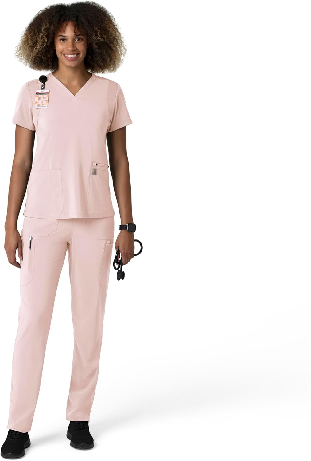 image:imageCarhartt Force CrossFlex Womens Straight Leg Cargo Scrub PantSoft Rose