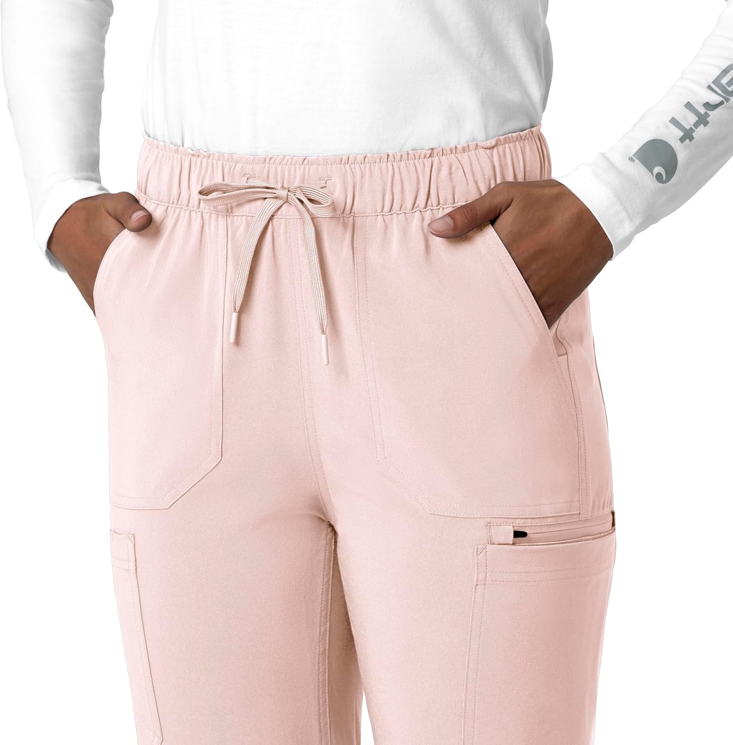 image:imageCarhartt Force CrossFlex Womens Straight Leg Cargo Scrub PantSoft Rose