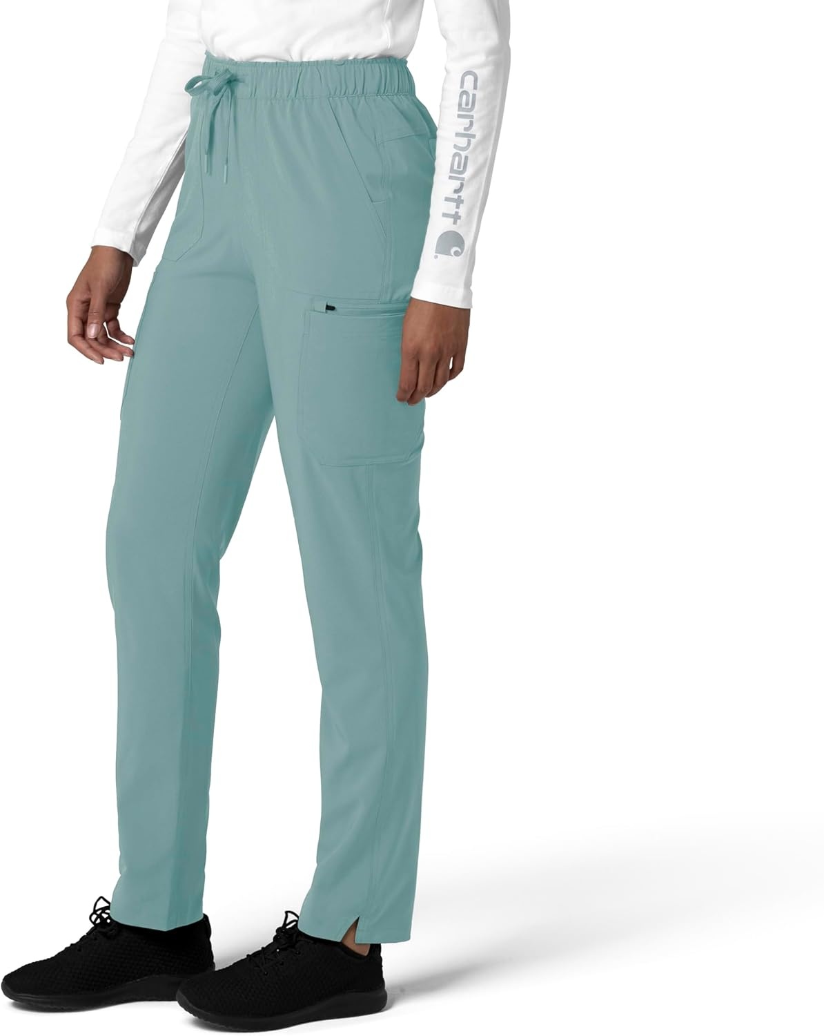 image:imageCarhartt Force CrossFlex Womens Straight Leg Cargo Scrub PantSummer Blue
